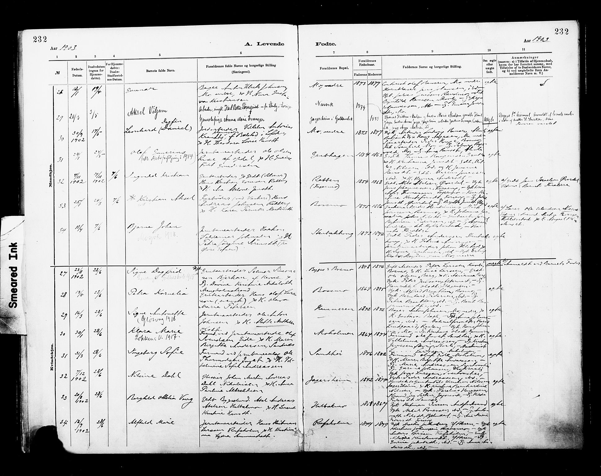 Ministerialprotokoller, klokkerbøker og fødselsregistre - Nordland, AV/SAT-A-1459/827/L0400: Parish register (official) no. 827A12, 1883-1903, p. 232