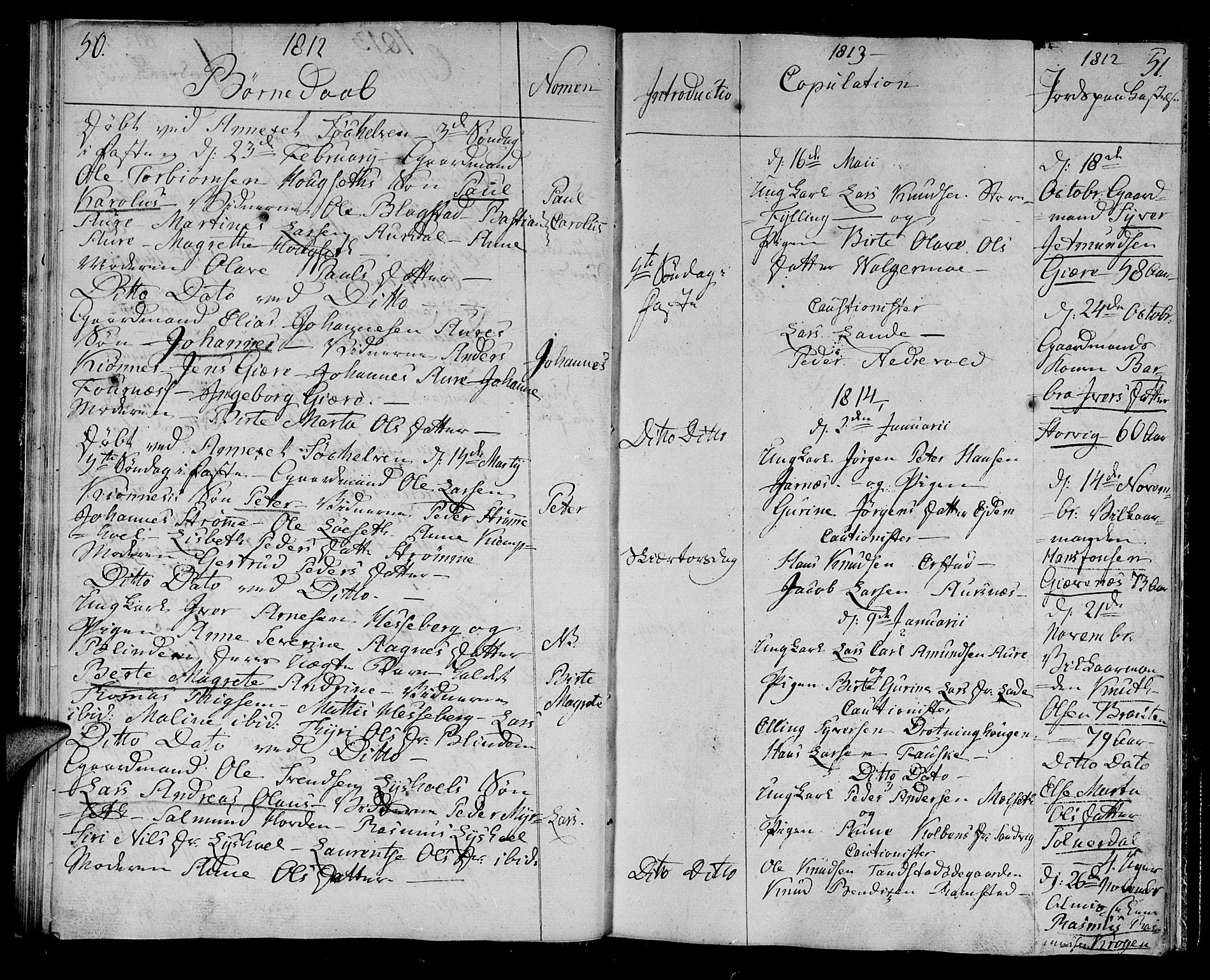 Ministerialprotokoller, klokkerbøker og fødselsregistre - Møre og Romsdal, AV/SAT-A-1454/522/L0309: Parish register (official) no. 522A04, 1810-1816, p. 50-51