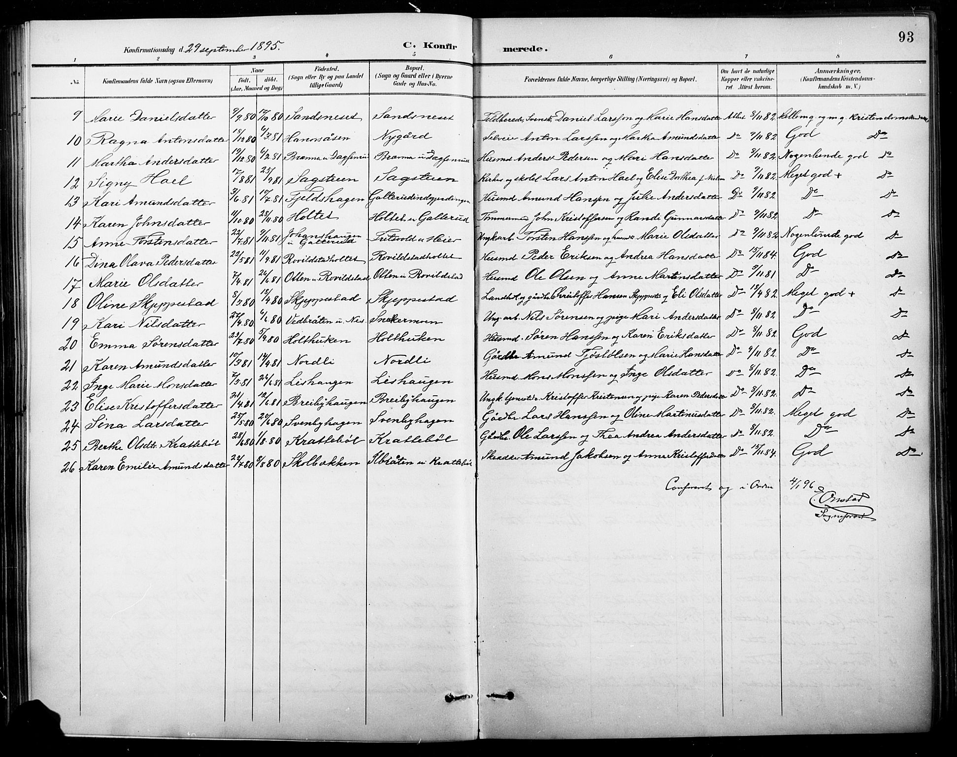 Nord-Odal prestekontor, AV/SAH-PREST-032/H/Ha/Hab/L0003: Parish register (copy) no. 3, 1895-1923, p. 93