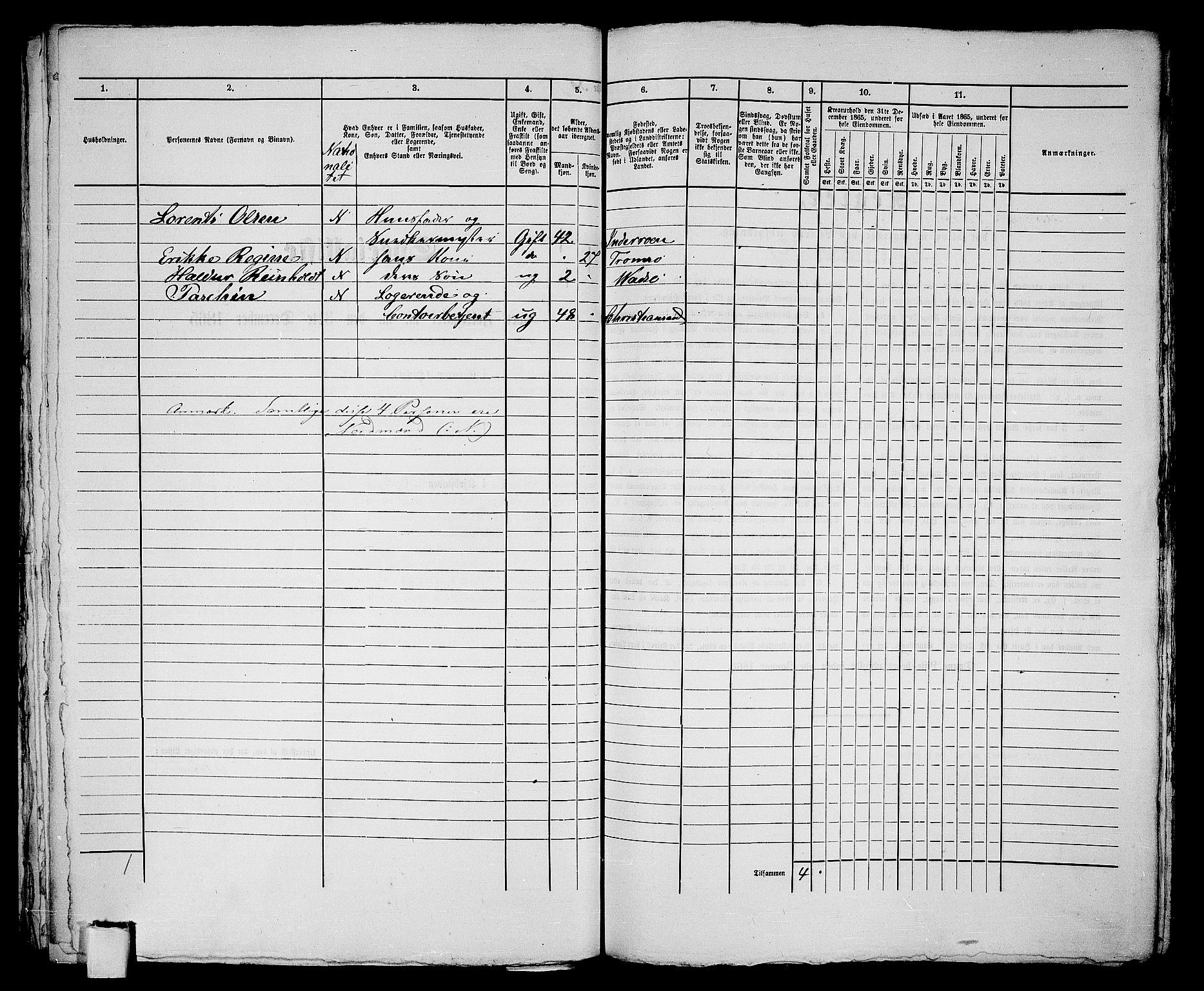 RA, 1865 census for Vadsø/Vadsø, 1865, p. 160