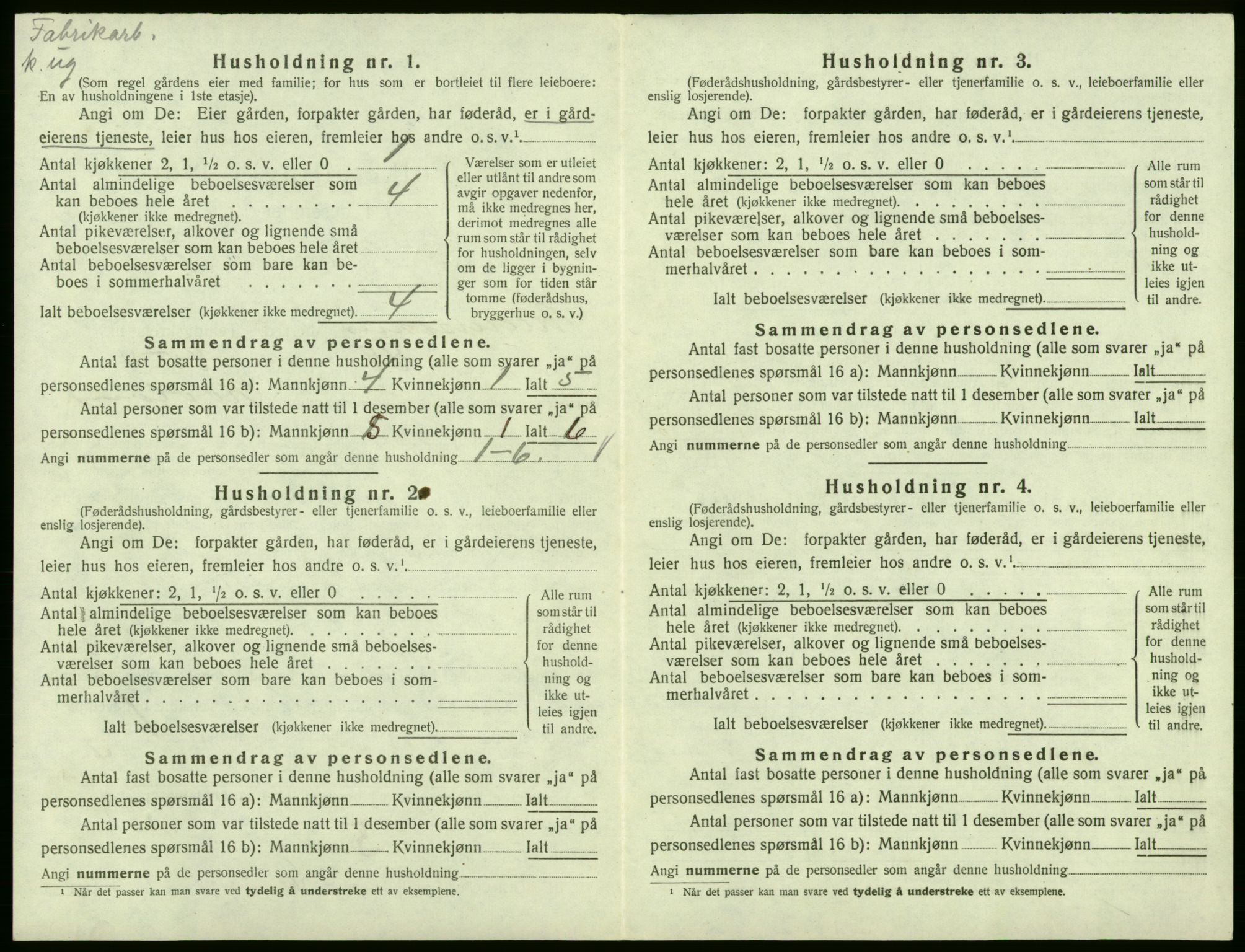 SAB, 1920 census for Ullensvang, 1920, p. 696