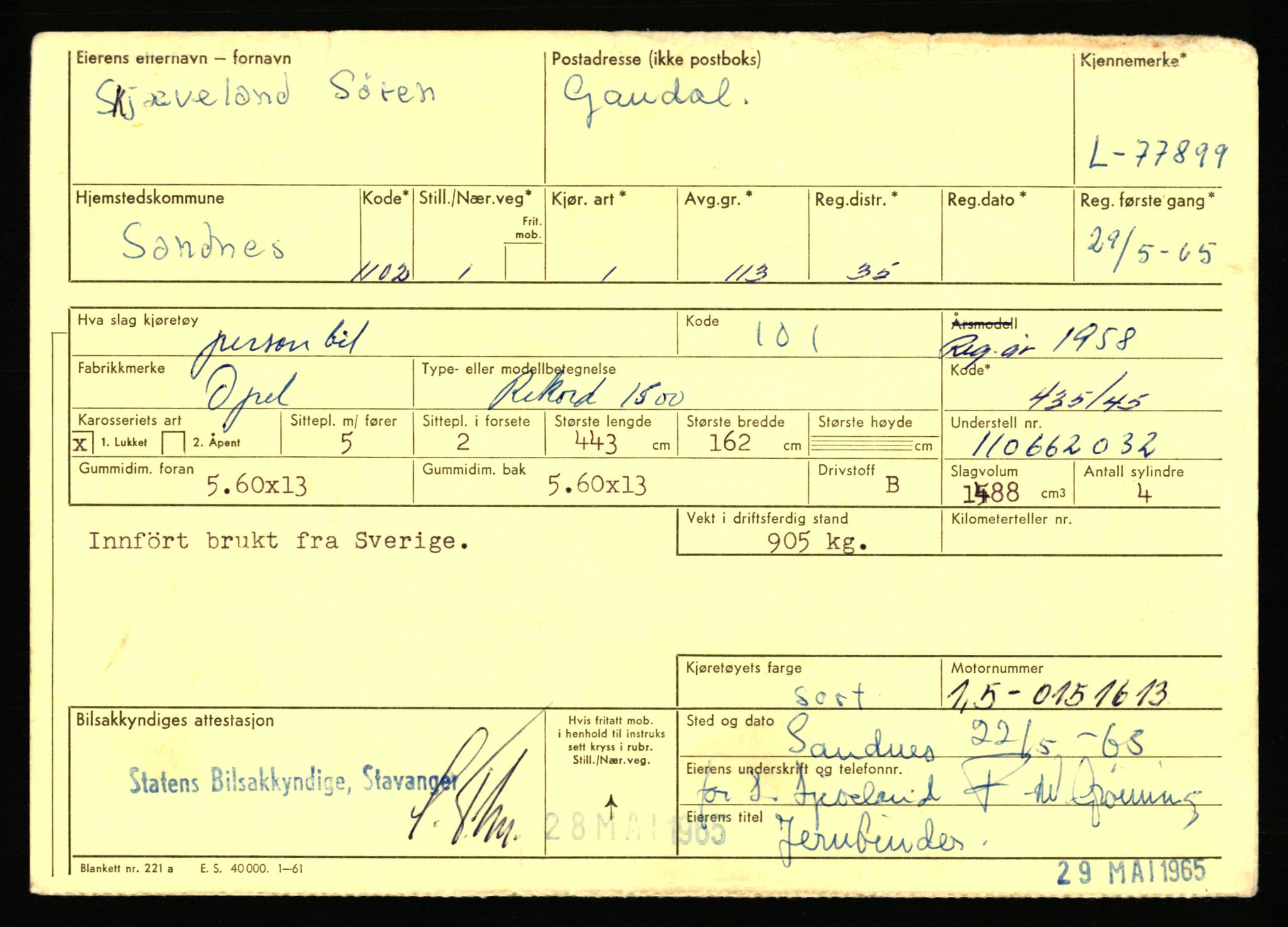 Stavanger trafikkstasjon, AV/SAST-A-101942/0/F/L0069: L-76801 - L-78797, 1930-1971, p. 1215