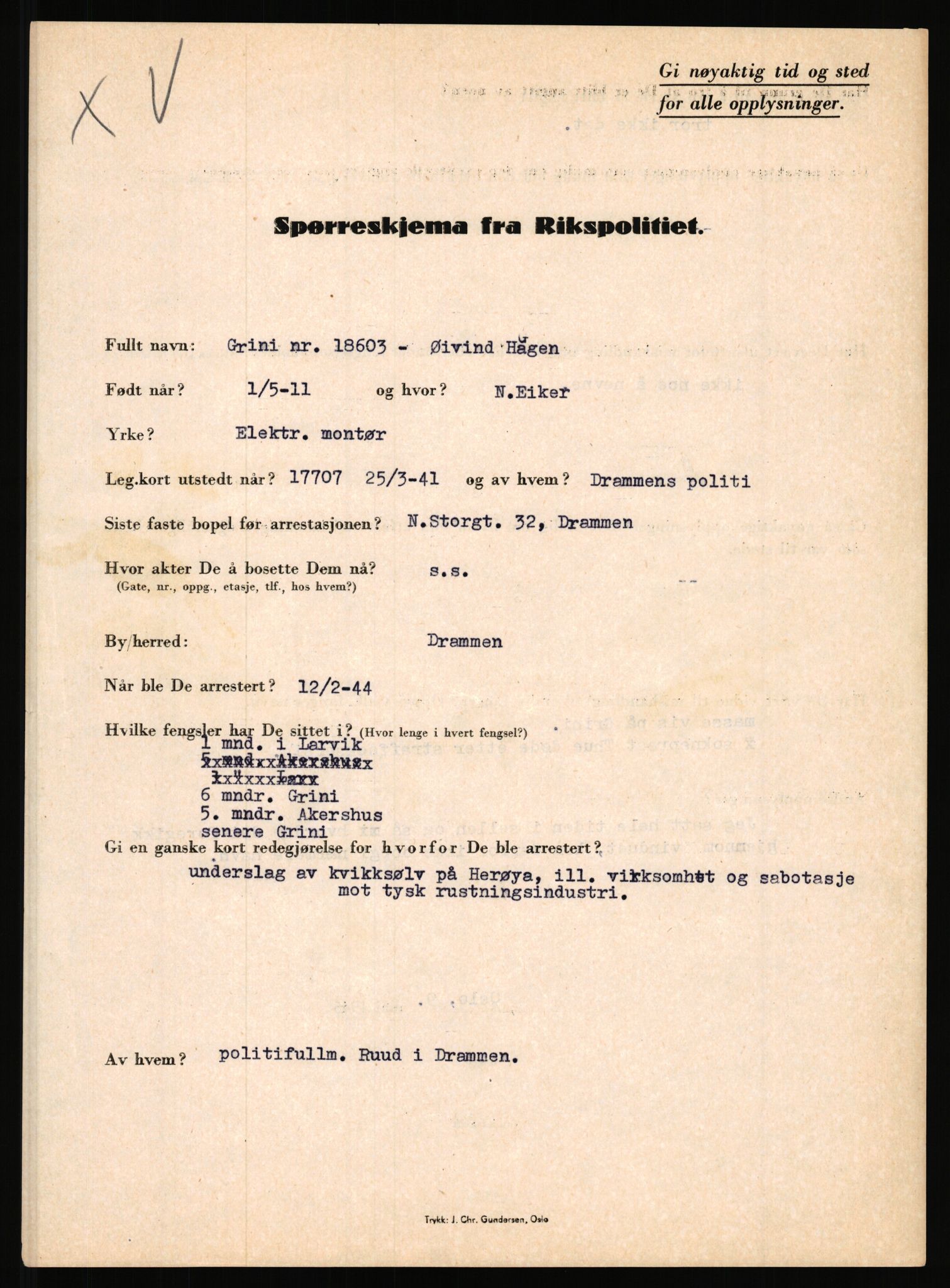 Rikspolitisjefen, AV/RA-S-1560/L/L0005: Gidske, Peder Martin -  Hansell, Georg, 1940-1945, p. 886
