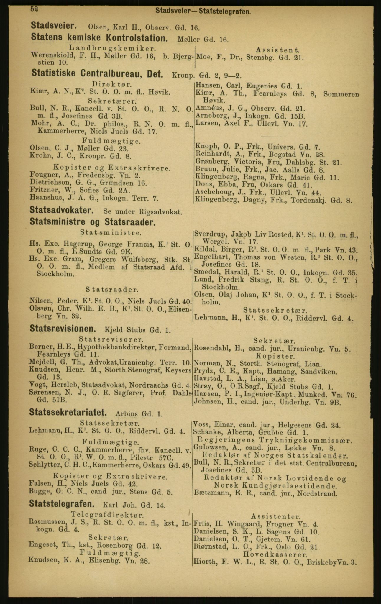 Kristiania/Oslo adressebok, PUBL/-, 1897, p. 52