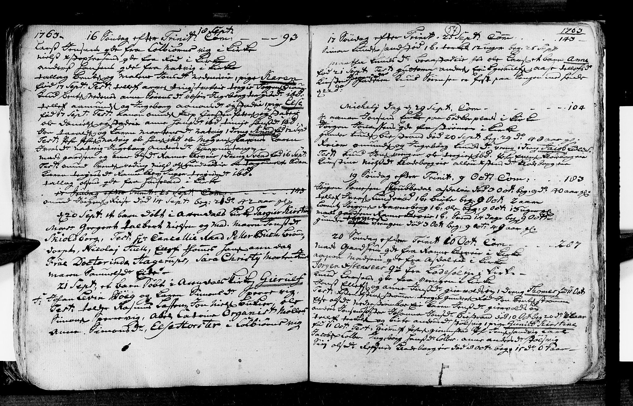 Øyestad sokneprestkontor, AV/SAK-1111-0049/F/Fa/L0006: Parish register (official) no. A 6, 1758-1776, p. 57