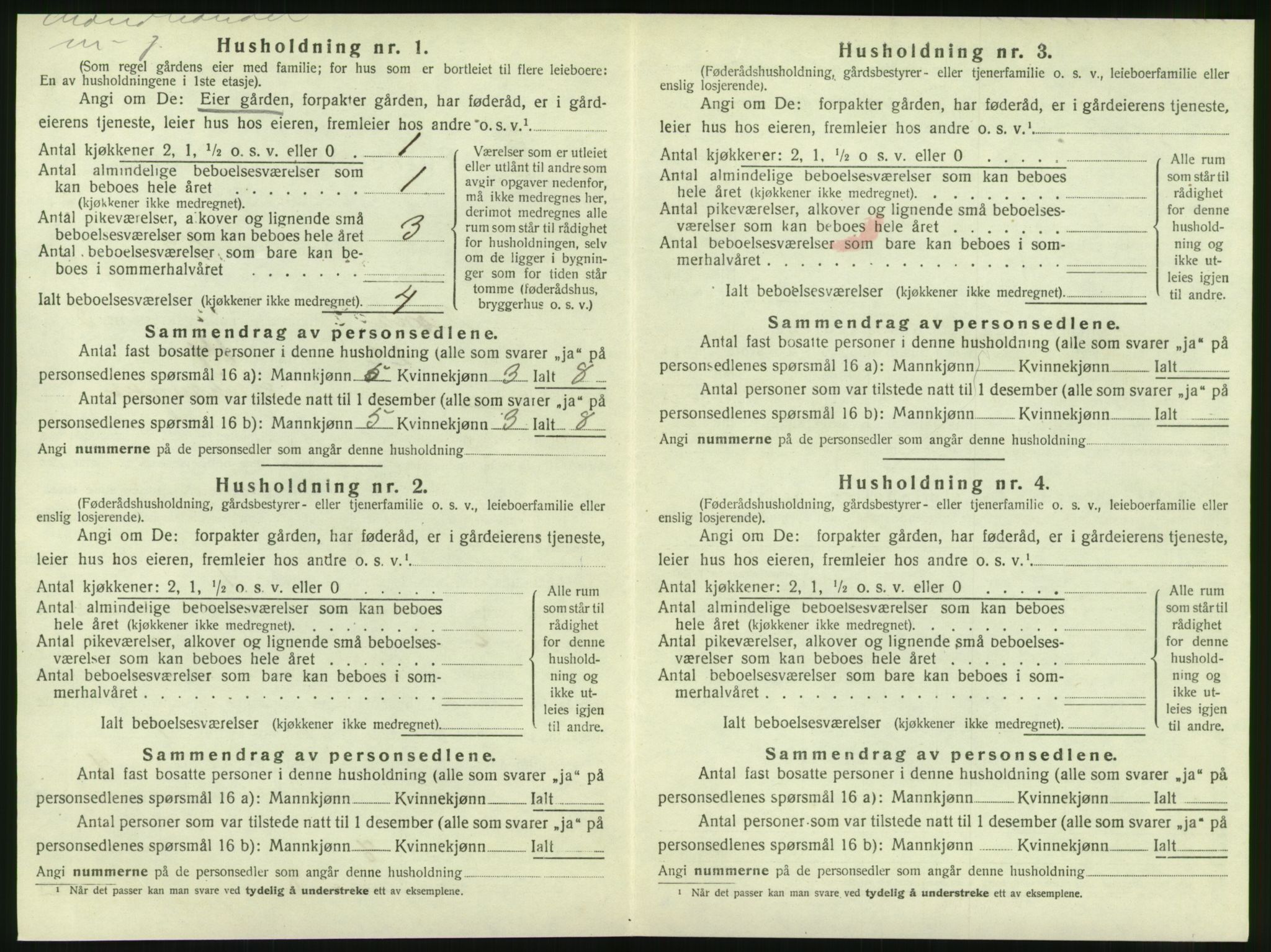 SAT, 1920 census for Nesna, 1920, p. 374