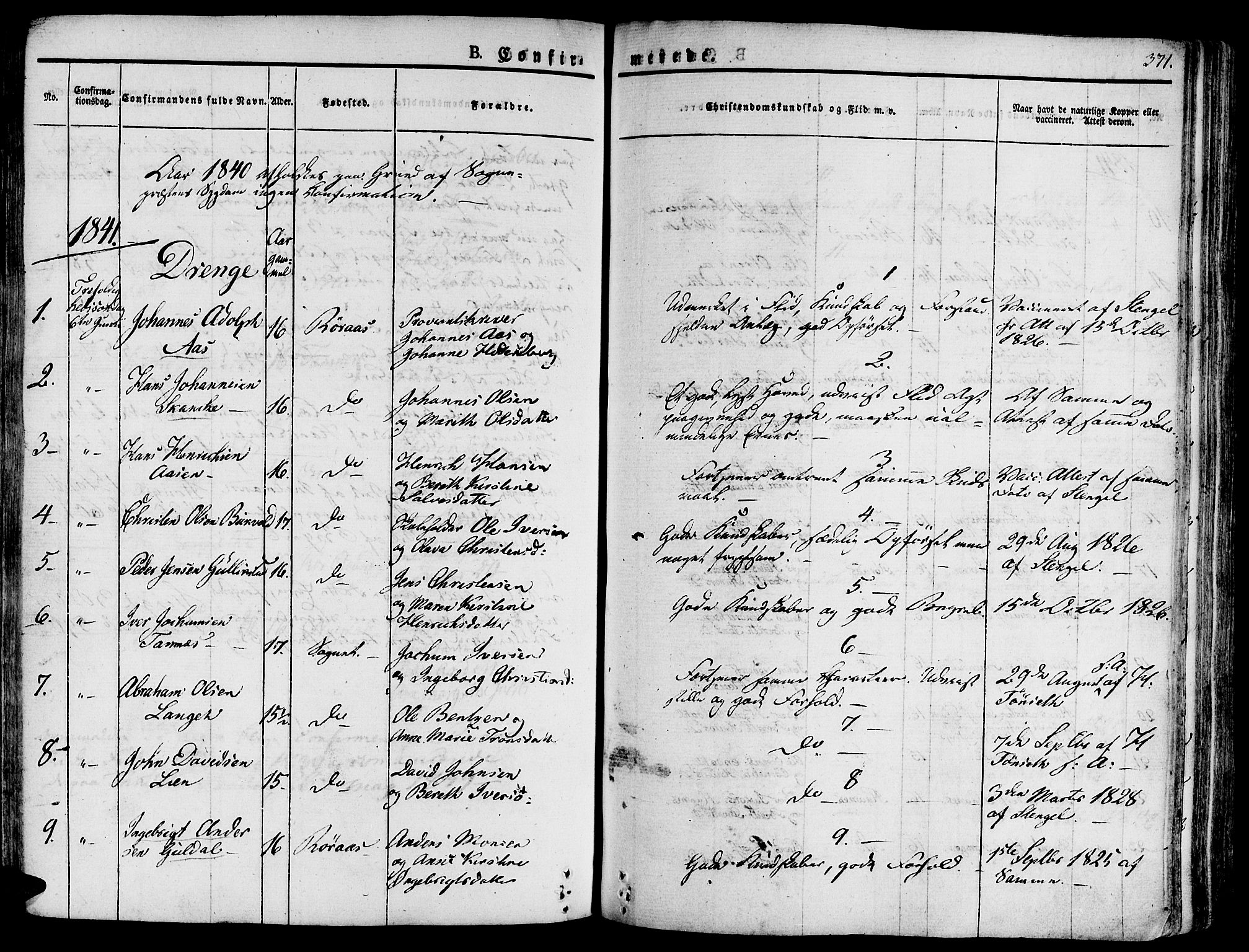 Ministerialprotokoller, klokkerbøker og fødselsregistre - Sør-Trøndelag, SAT/A-1456/681/L0930: Parish register (official) no. 681A08, 1829-1844, p. 371