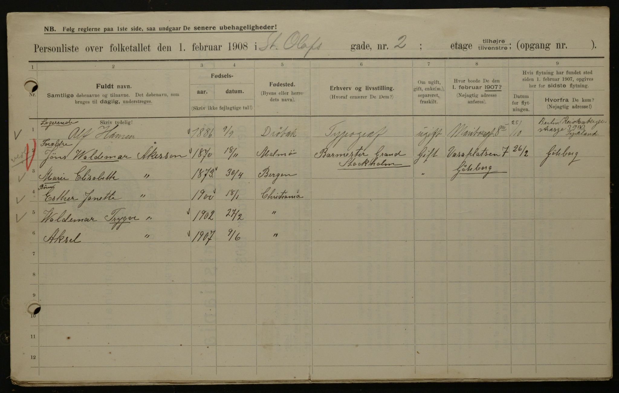 OBA, Municipal Census 1908 for Kristiania, 1908, p. 79278