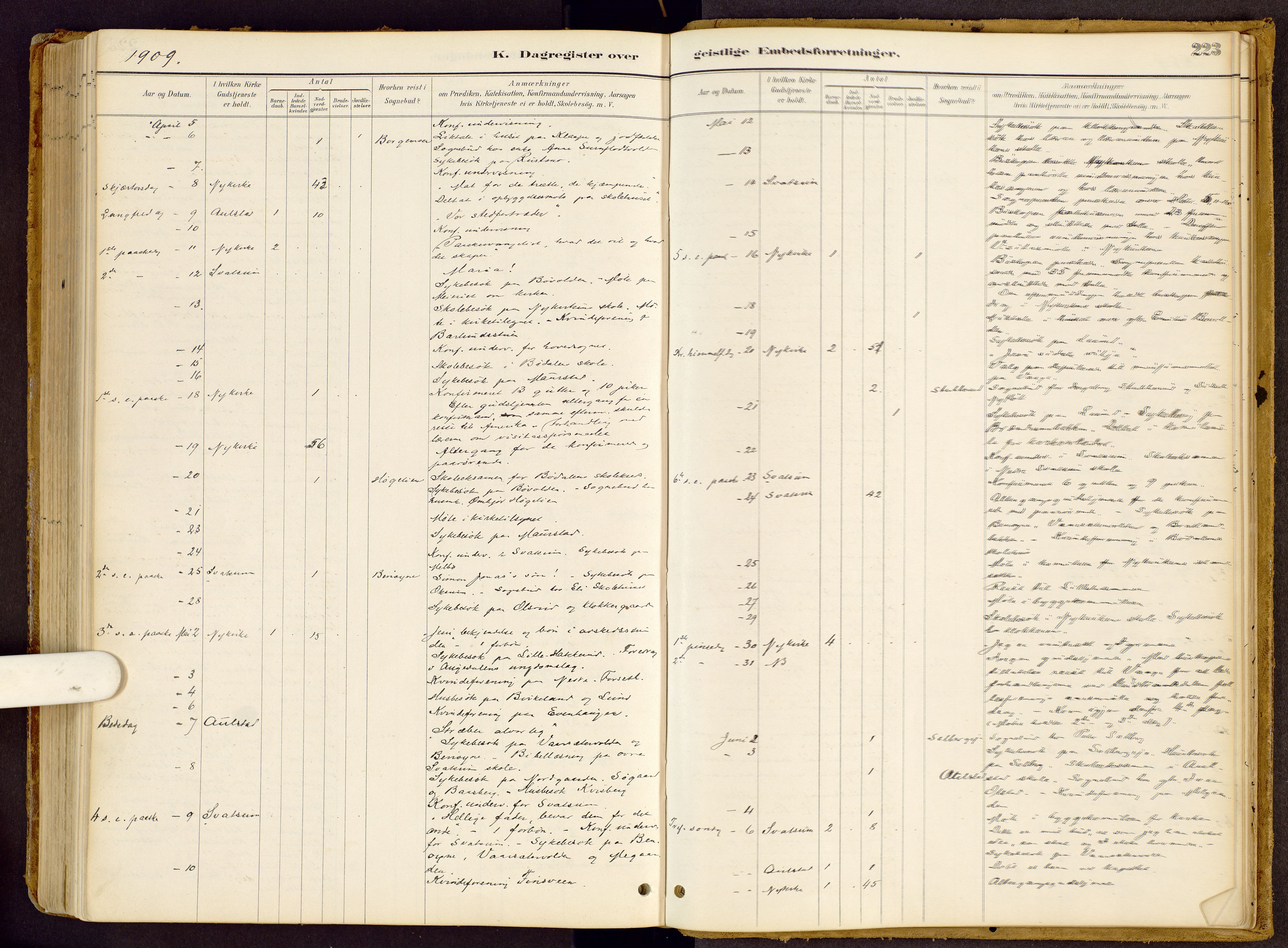 Vestre Gausdal prestekontor, AV/SAH-PREST-094/H/Ha/Haa/L0002: Parish register (official) no. 2, 1887-1918, p. 223