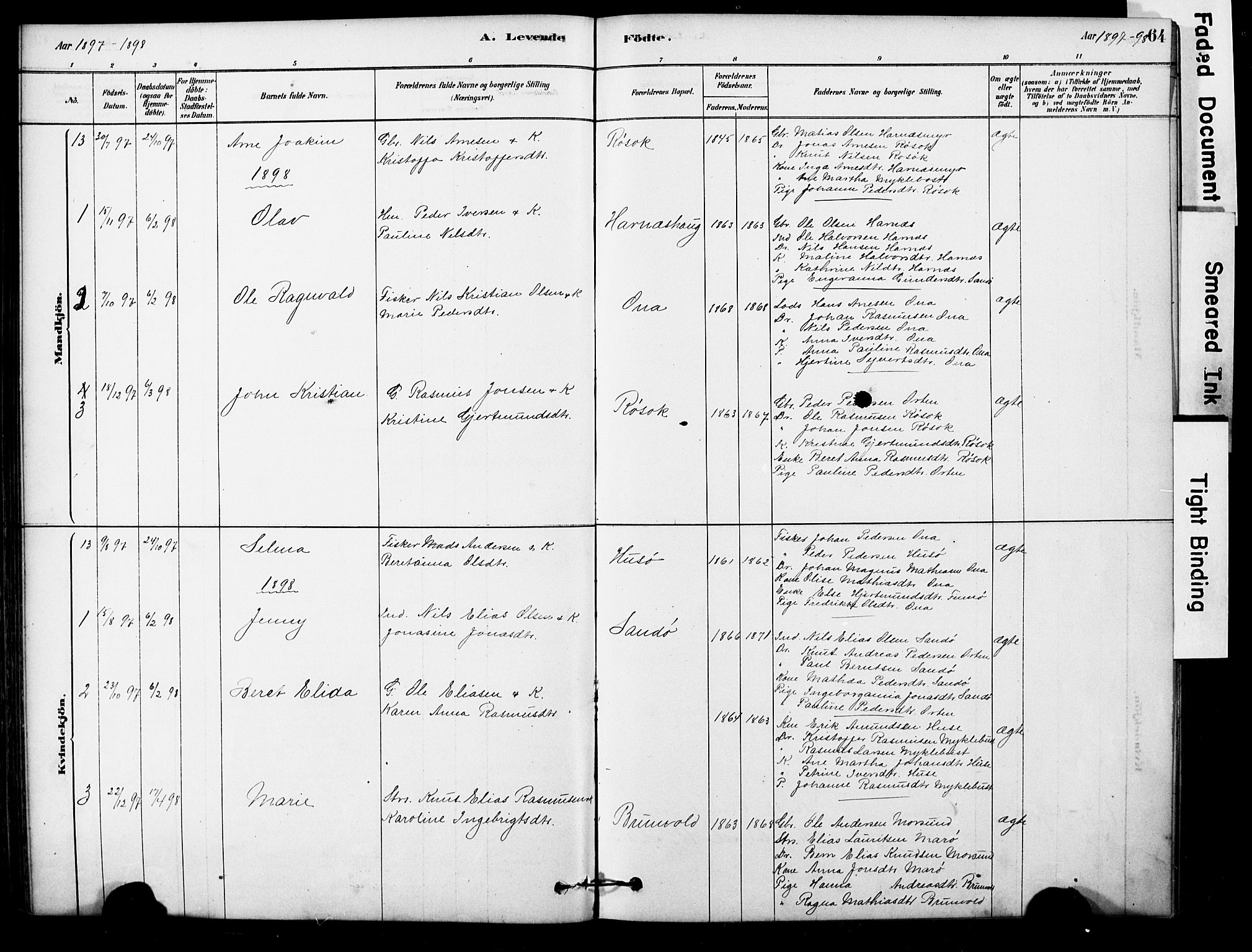 Ministerialprotokoller, klokkerbøker og fødselsregistre - Møre og Romsdal, AV/SAT-A-1454/561/L0729: Parish register (official) no. 561A03, 1878-1900, p. 64