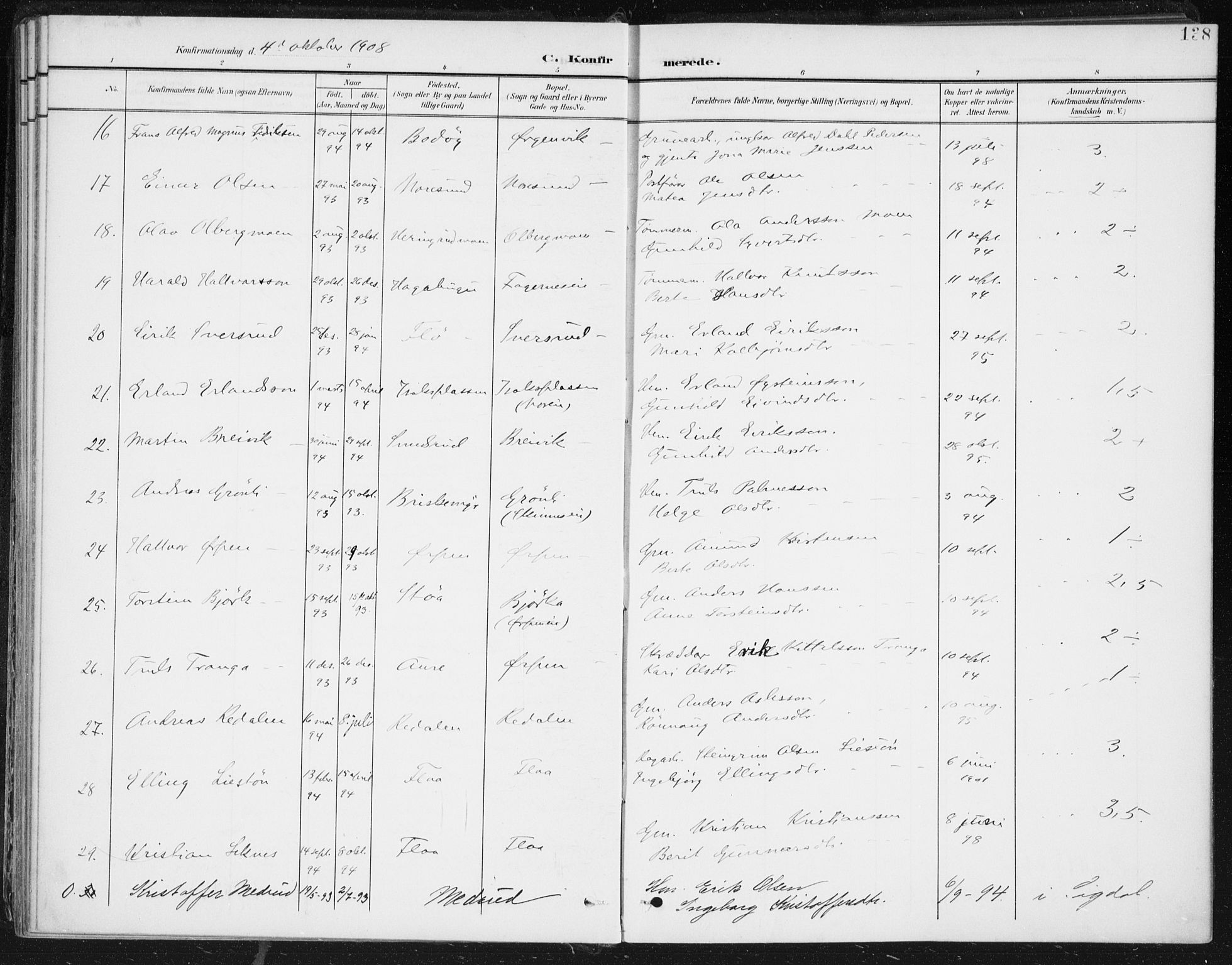 Krødsherad kirkebøker, SAKO/A-19/F/Fa/L0007: Parish register (official) no. 7, 1900-1915, p. 138