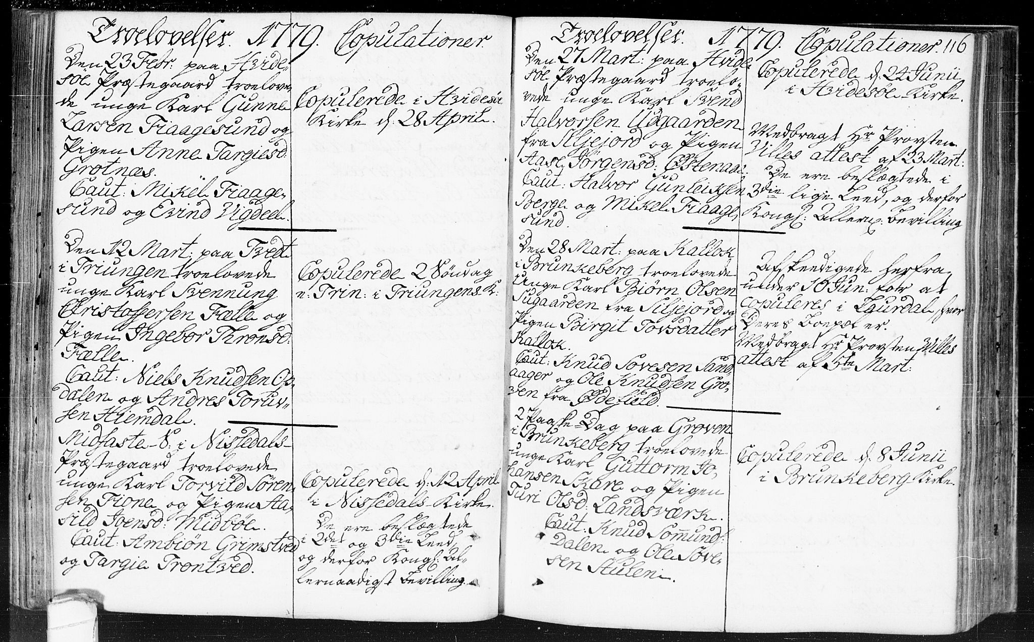 Kviteseid kirkebøker, SAKO/A-276/F/Fa/L0002: Parish register (official) no. I 2, 1773-1786, p. 116