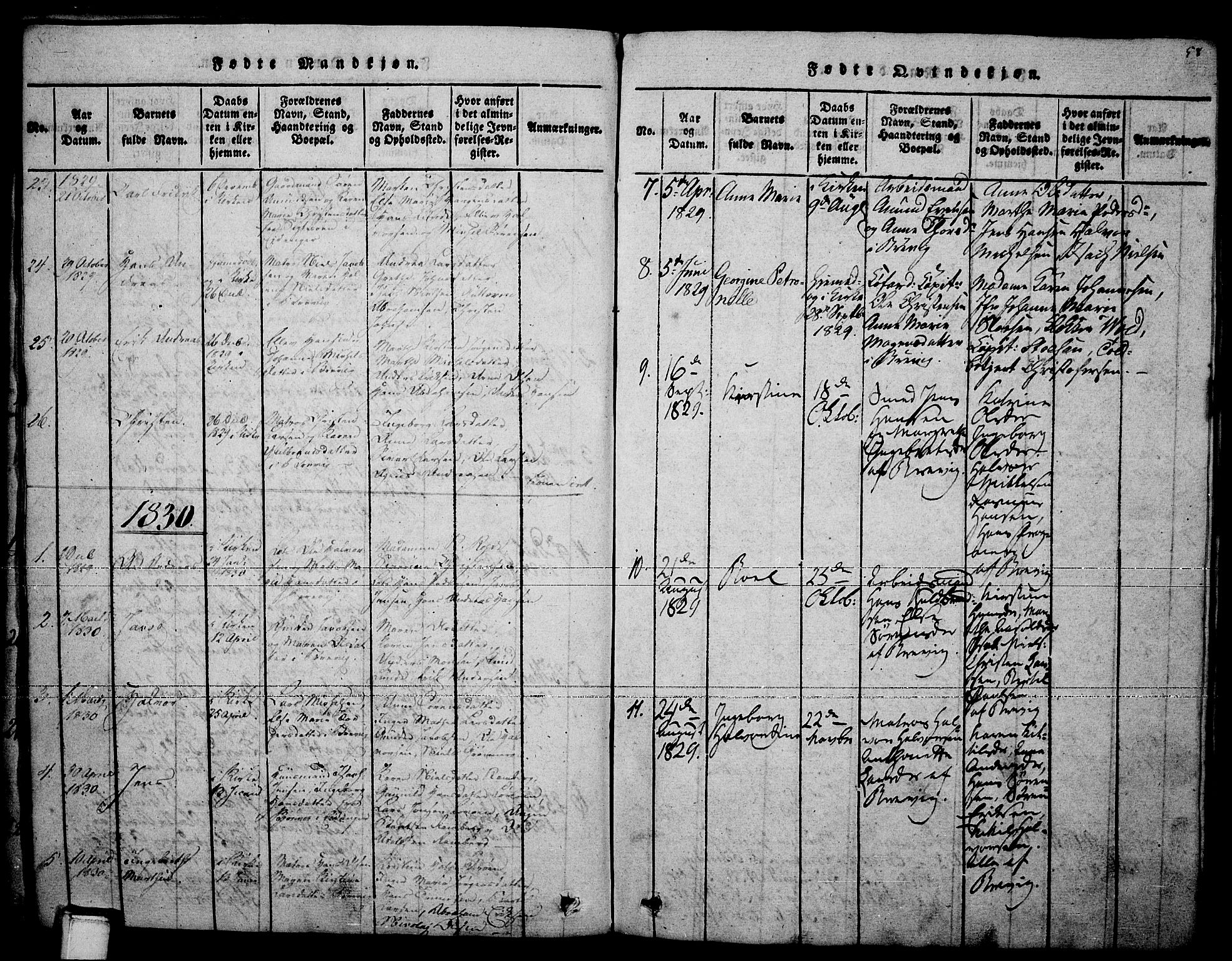 Brevik kirkebøker, SAKO/A-255/F/Fa/L0004: Parish register (official) no. 4, 1814-1846, p. 58