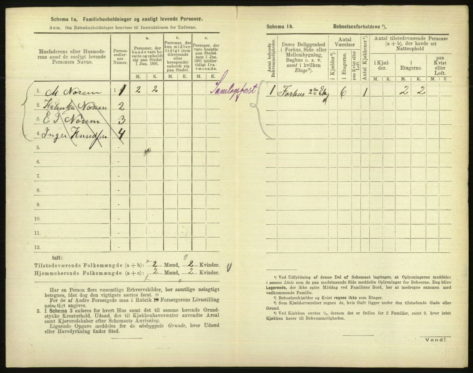 RA, 1891 census for 1001 Kristiansand, 1891, p. 517