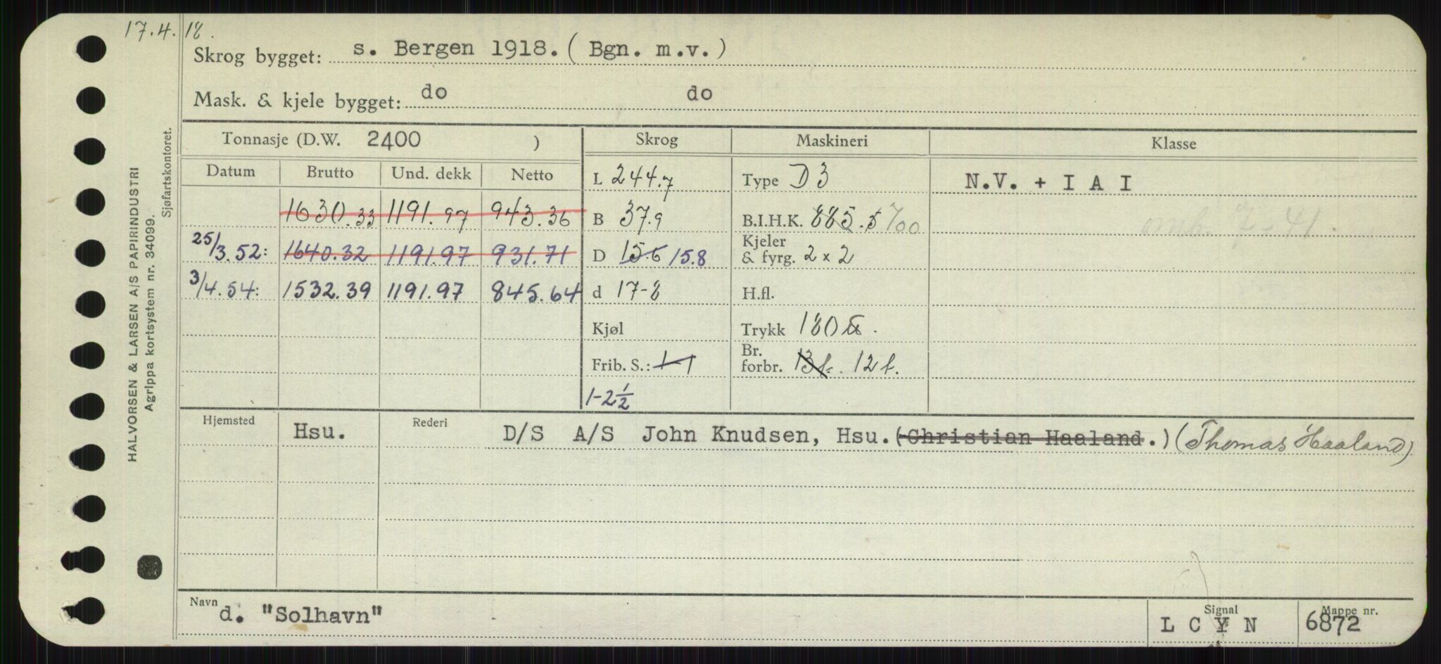 Sjøfartsdirektoratet med forløpere, Skipsmålingen, RA/S-1627/H/Hb/L0004: Fartøy, O-S, p. 395