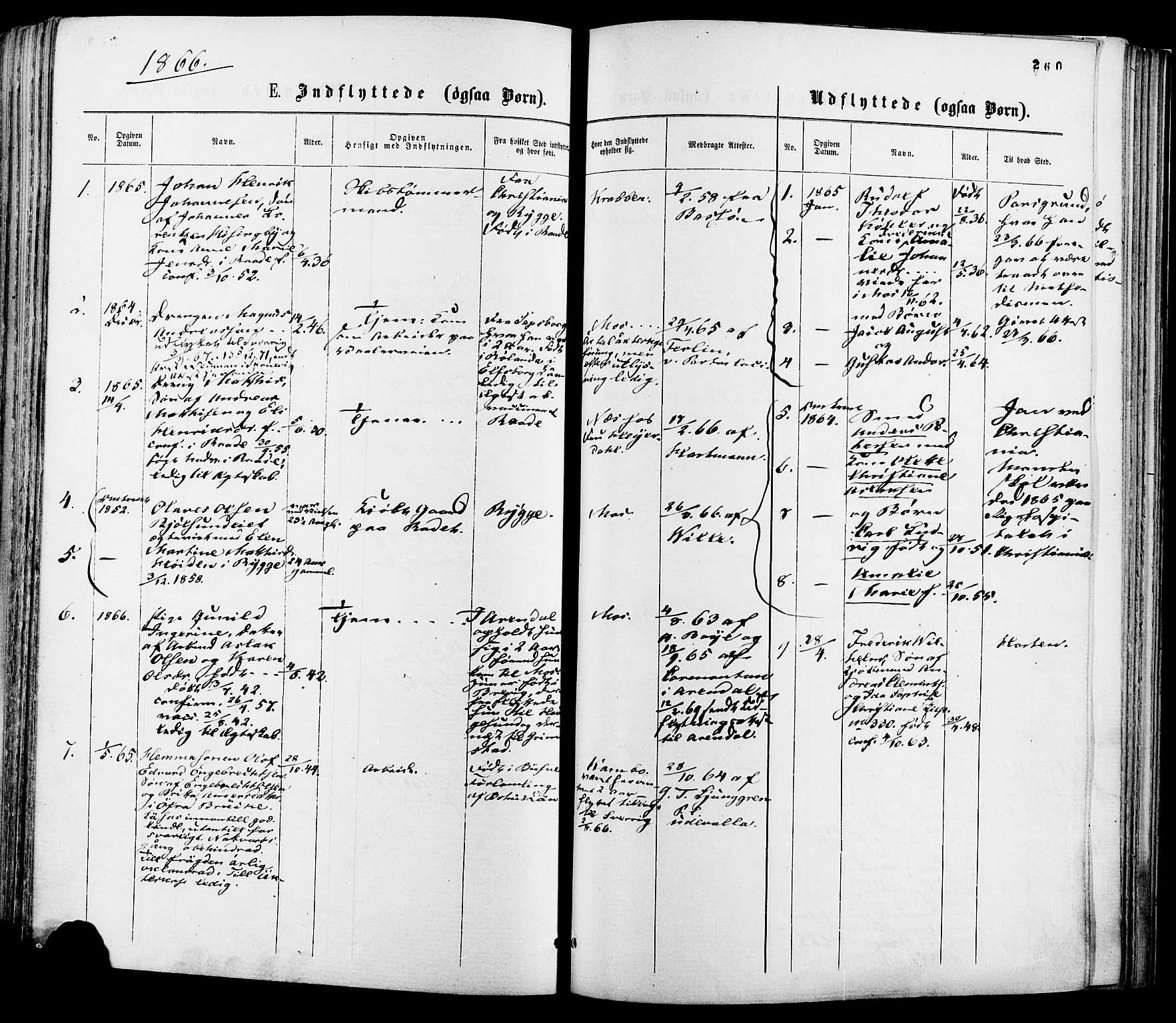 Moss prestekontor Kirkebøker, AV/SAO-A-2003/F/Fa/L0009: Parish register (official) no. I 9, 1861-1869, p. 260