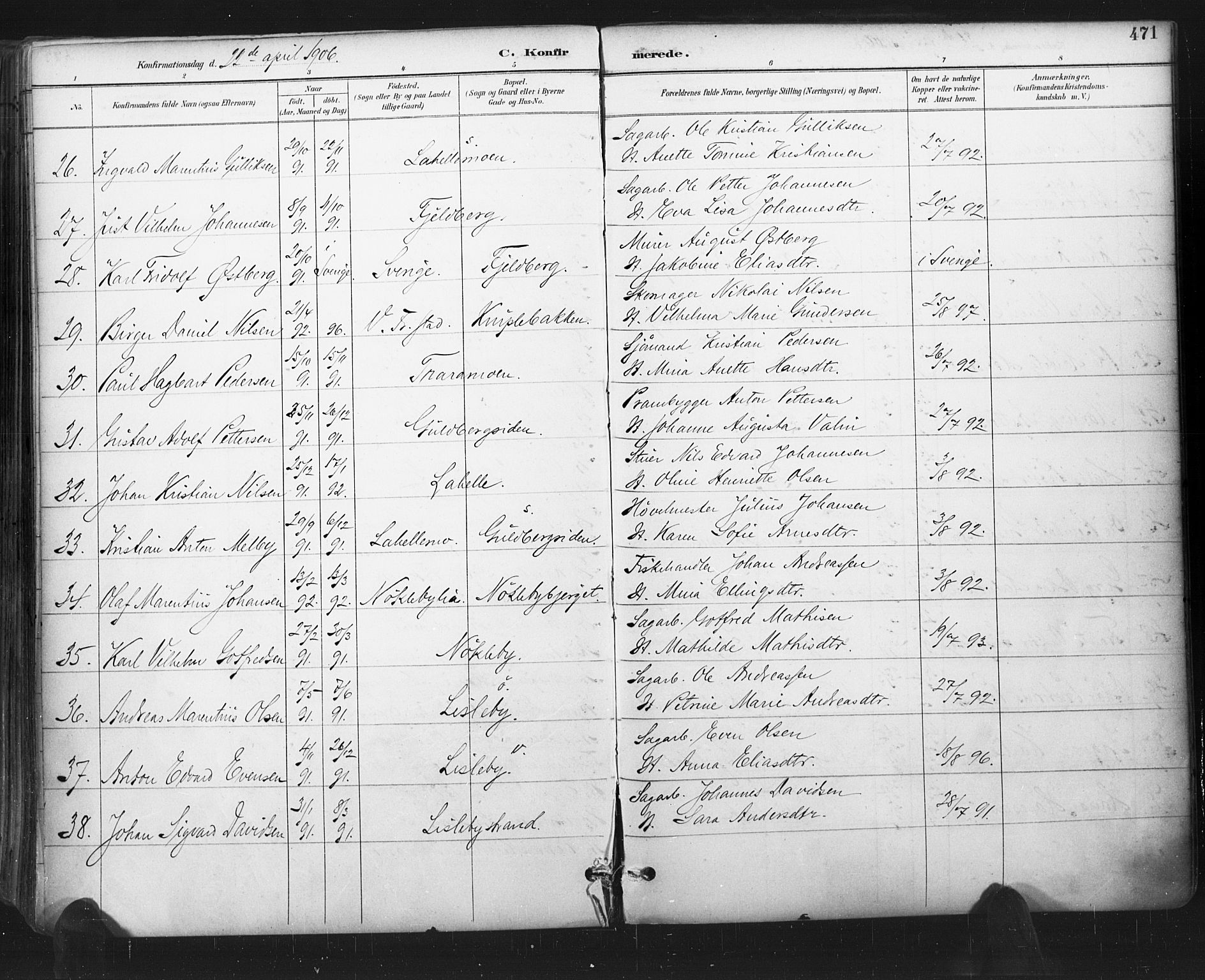 Glemmen prestekontor Kirkebøker, SAO/A-10908/F/Fa/L0013: Parish register (official) no. 13, 1892-1907, p. 471