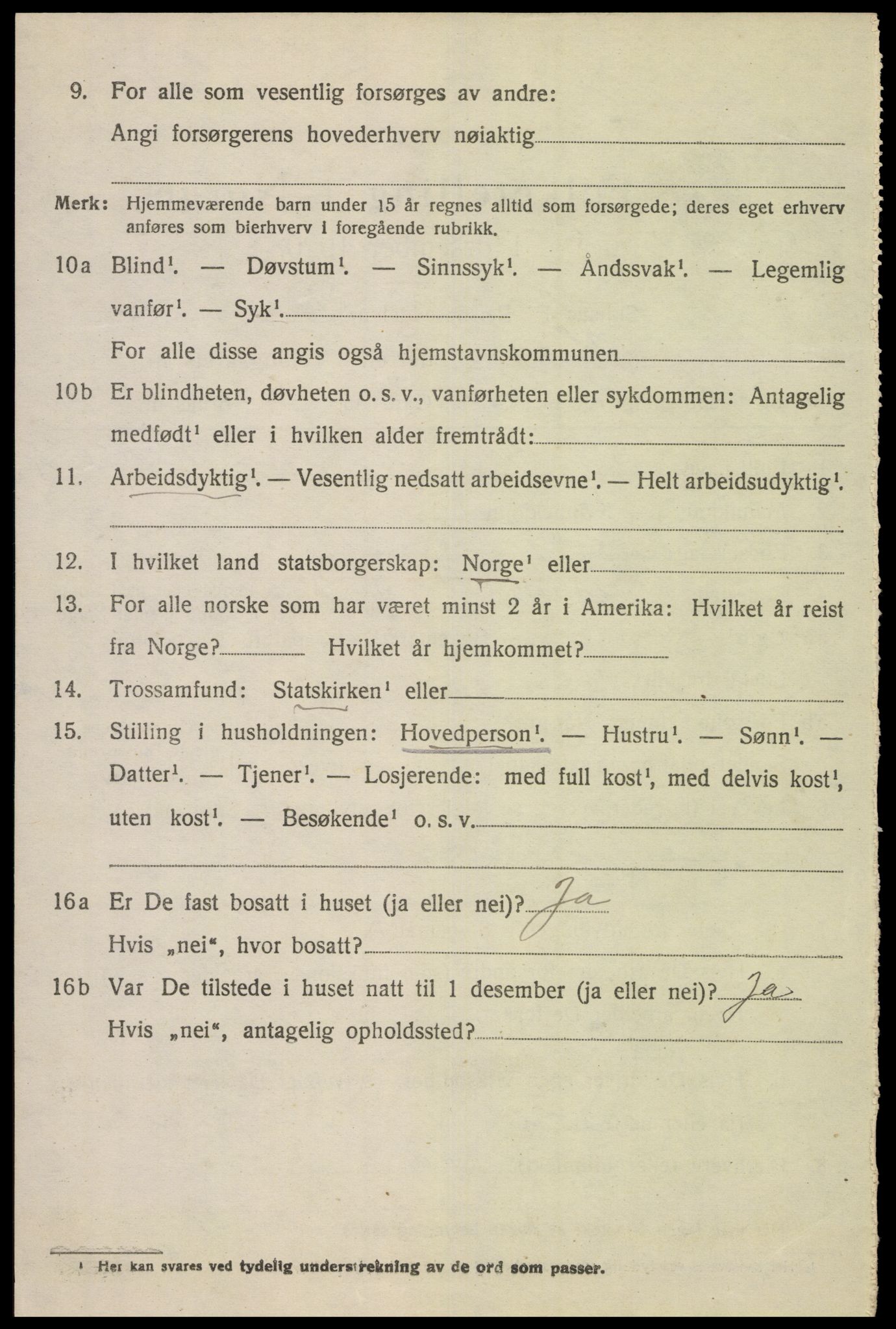 SAK, 1920 census for Hidra, 1920, p. 1539