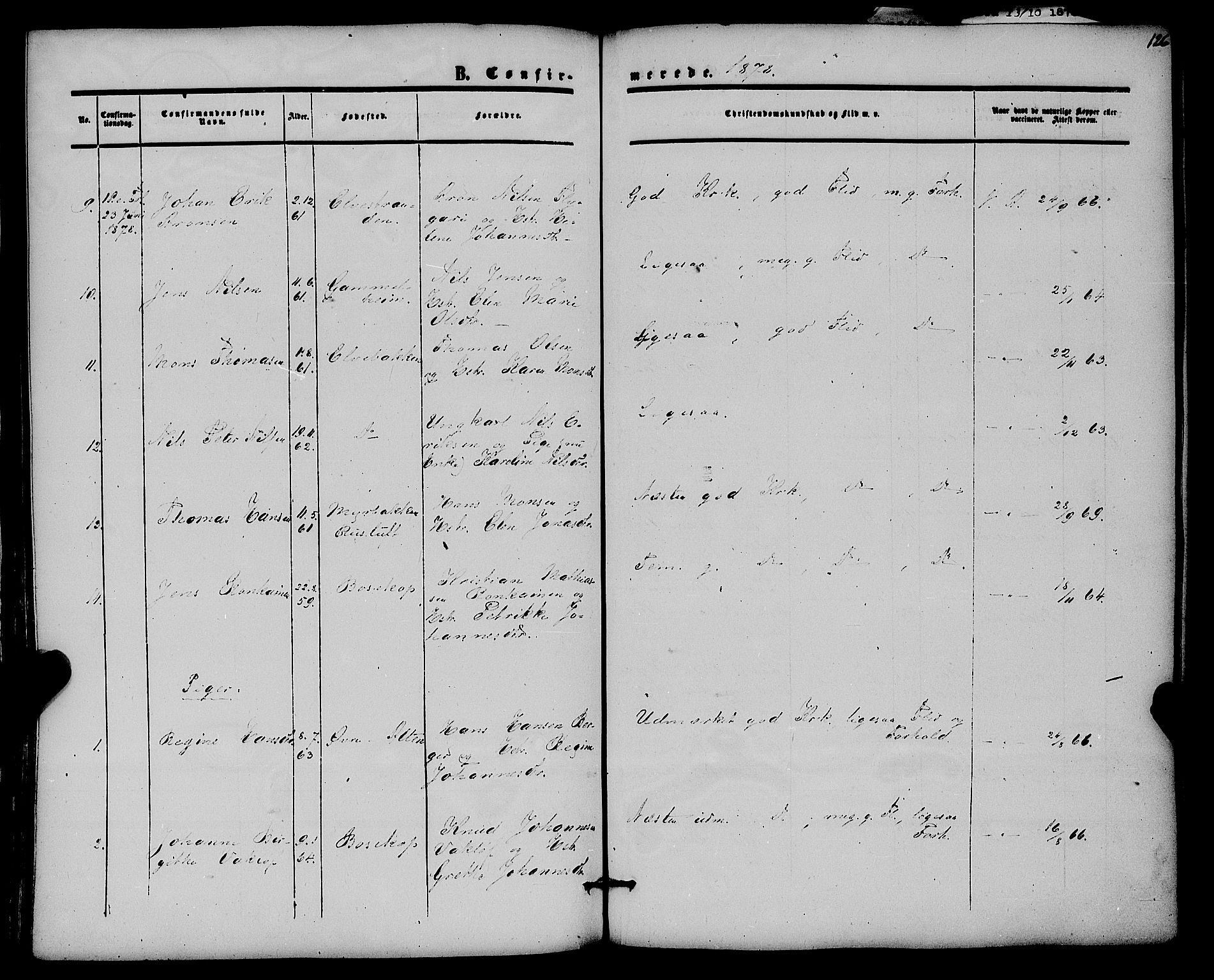 Alta sokneprestkontor, SATØ/S-1338/H/Ha/L0001.kirke: Parish register (official) no. 1, 1858-1878, p. 126