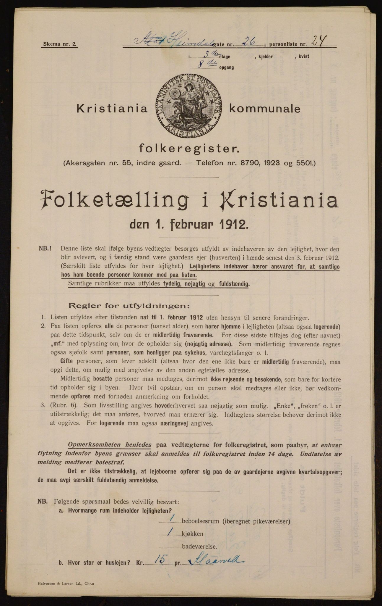 OBA, Municipal Census 1912 for Kristiania, 1912, p. 37296