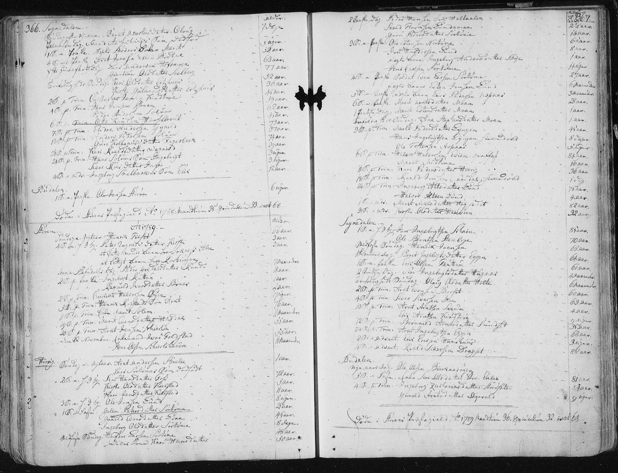 Ministerialprotokoller, klokkerbøker og fødselsregistre - Sør-Trøndelag, SAT/A-1456/687/L0992: Parish register (official) no. 687A03 /1, 1788-1815, p. 366-367