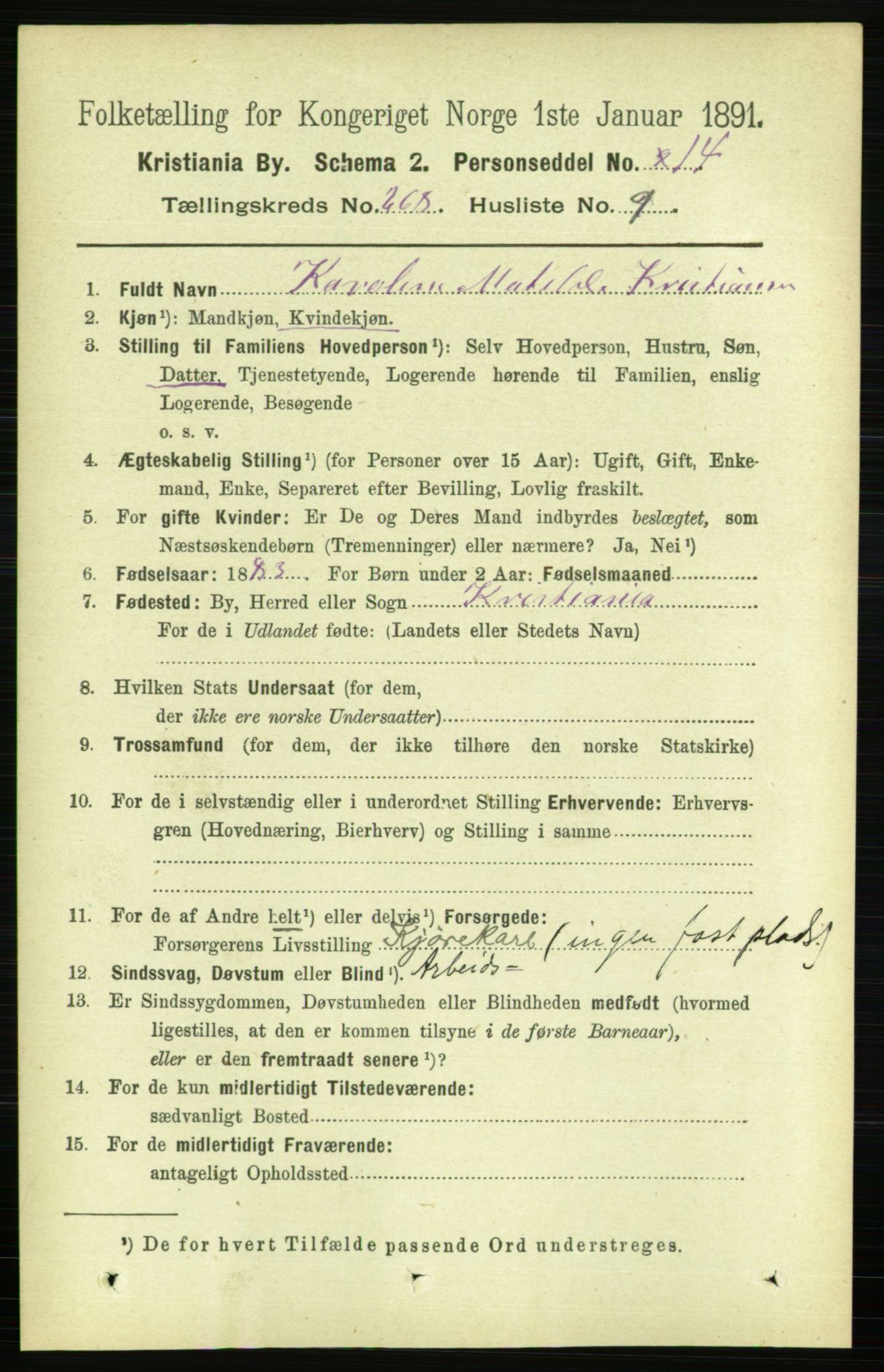 RA, 1891 census for 0301 Kristiania, 1891, p. 162230