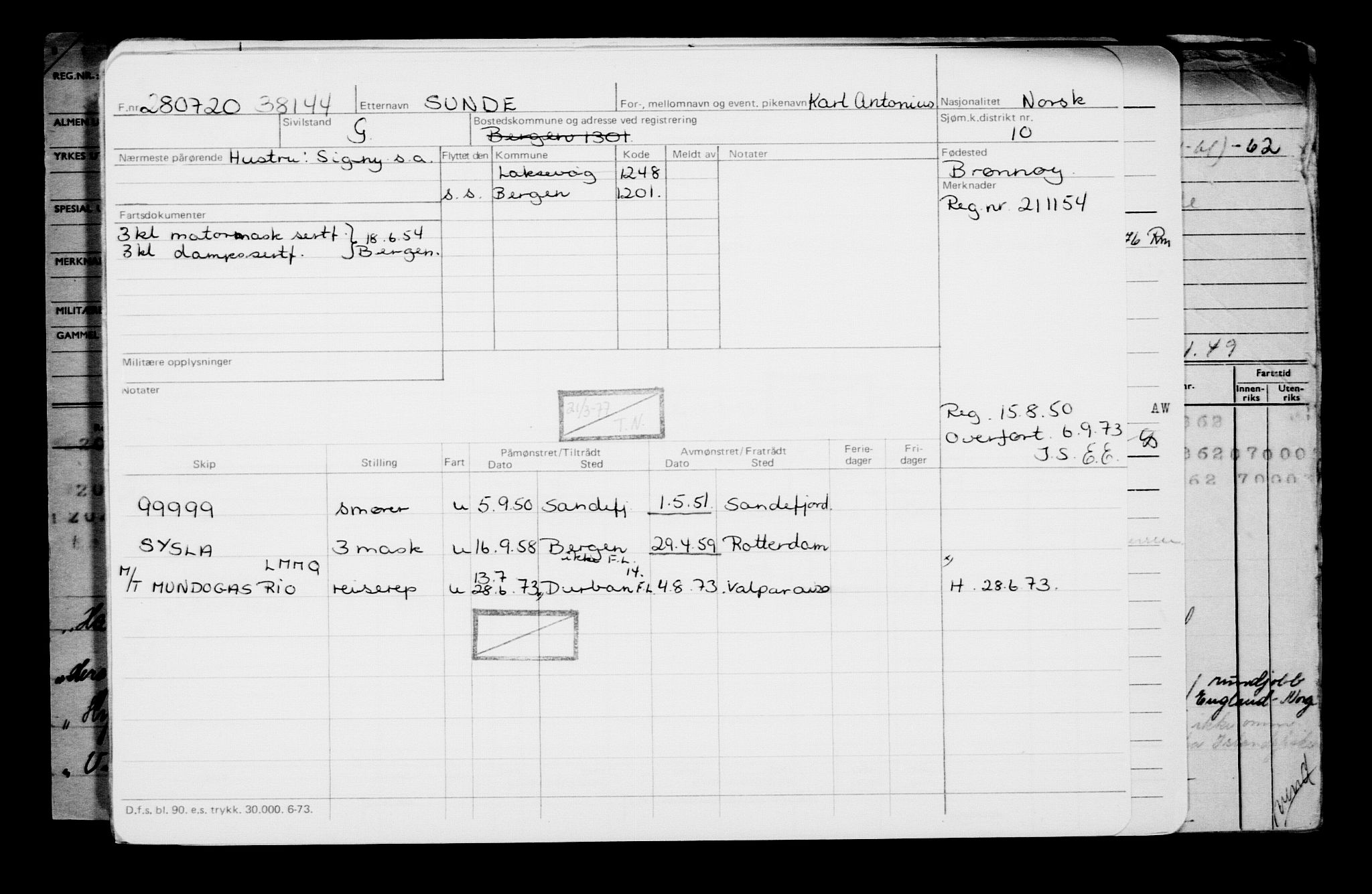 Direktoratet for sjømenn, AV/RA-S-3545/G/Gb/L0183: Hovedkort, 1920, p. 704