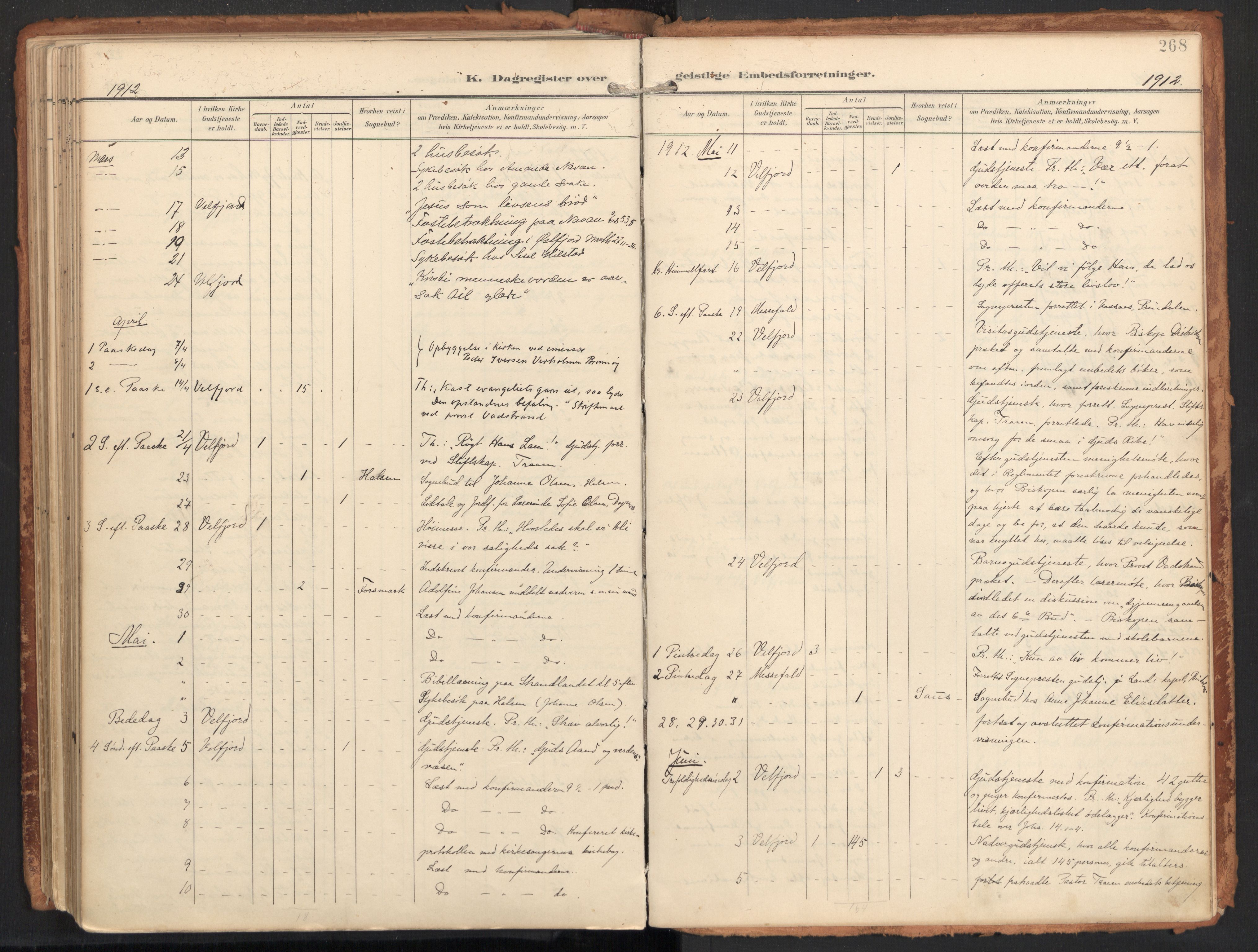 Ministerialprotokoller, klokkerbøker og fødselsregistre - Nordland, AV/SAT-A-1459/814/L0227: Parish register (official) no. 814A08, 1899-1920, p. 268