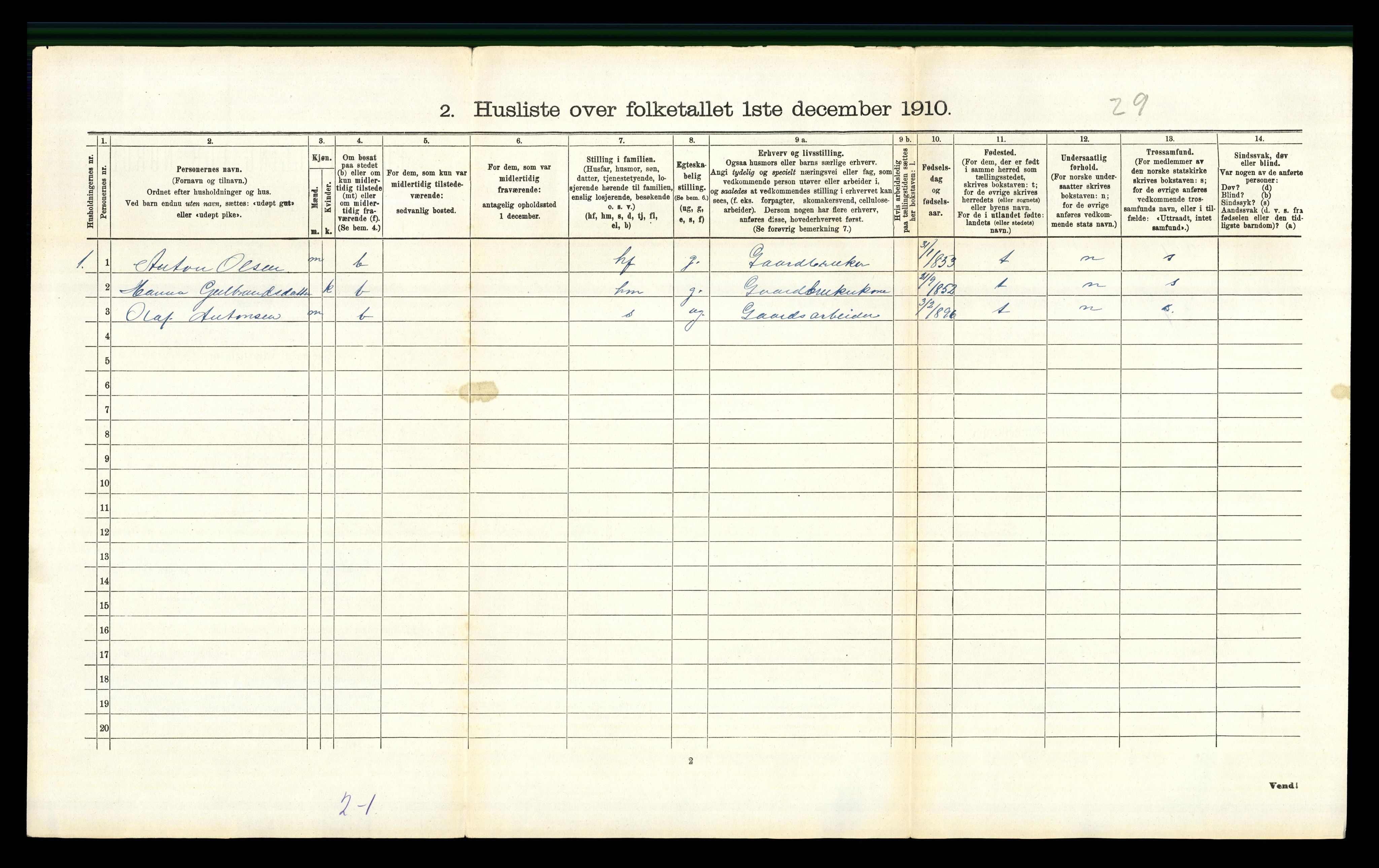 RA, 1910 census for Sør-Odal, 1910, p. 2317