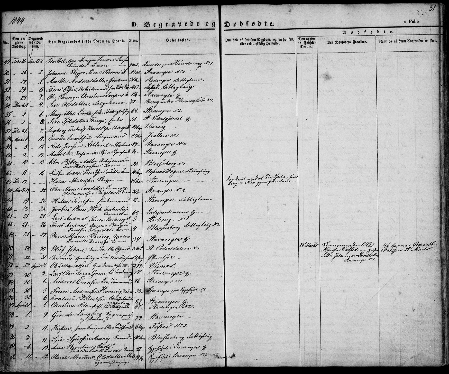 Domkirken sokneprestkontor, AV/SAST-A-101812/001/30/30BA/L0014: Parish register (official) no. A 13, 1841-1851, p. 31