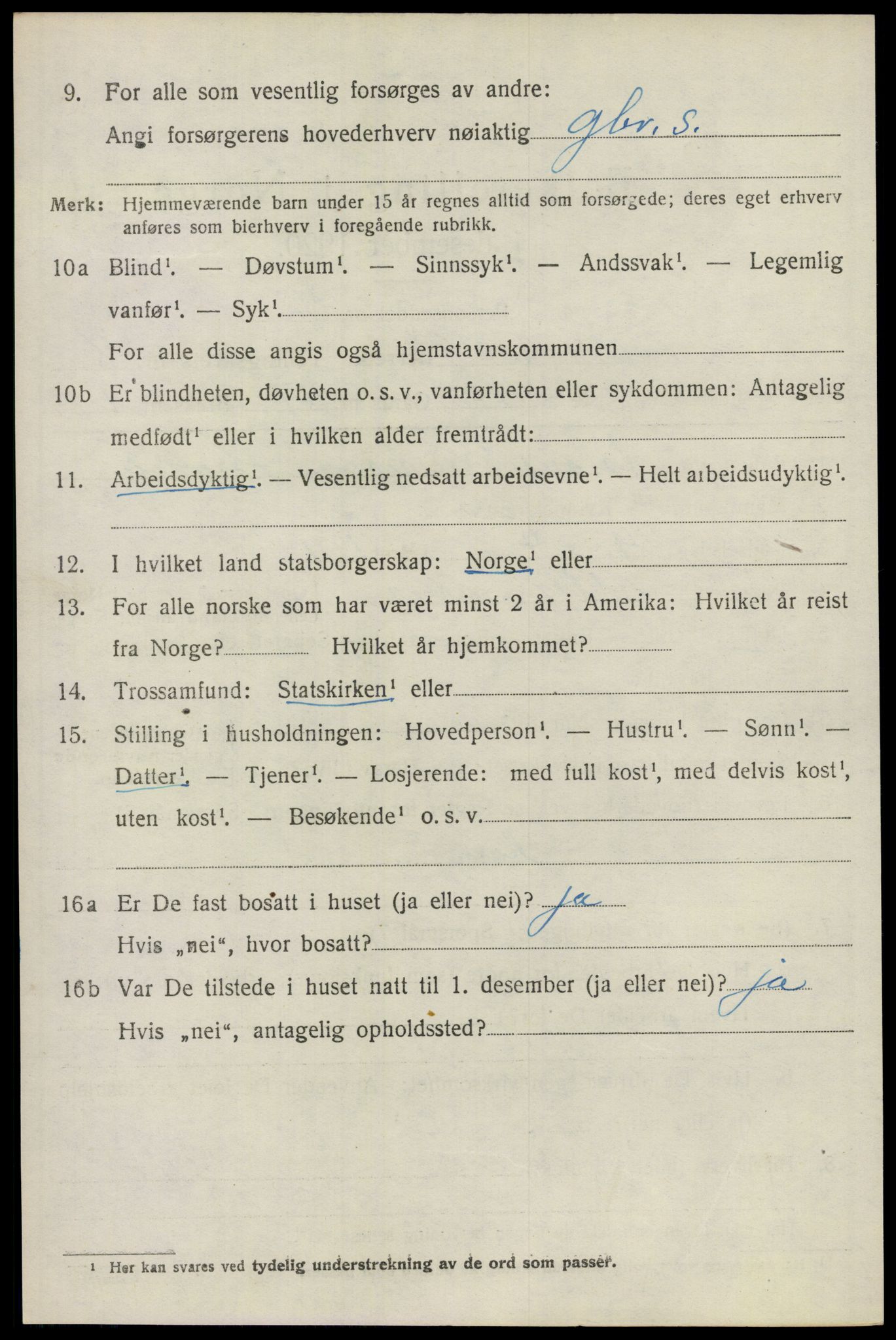 SAO, 1920 census for Ullensaker, 1920, p. 14638