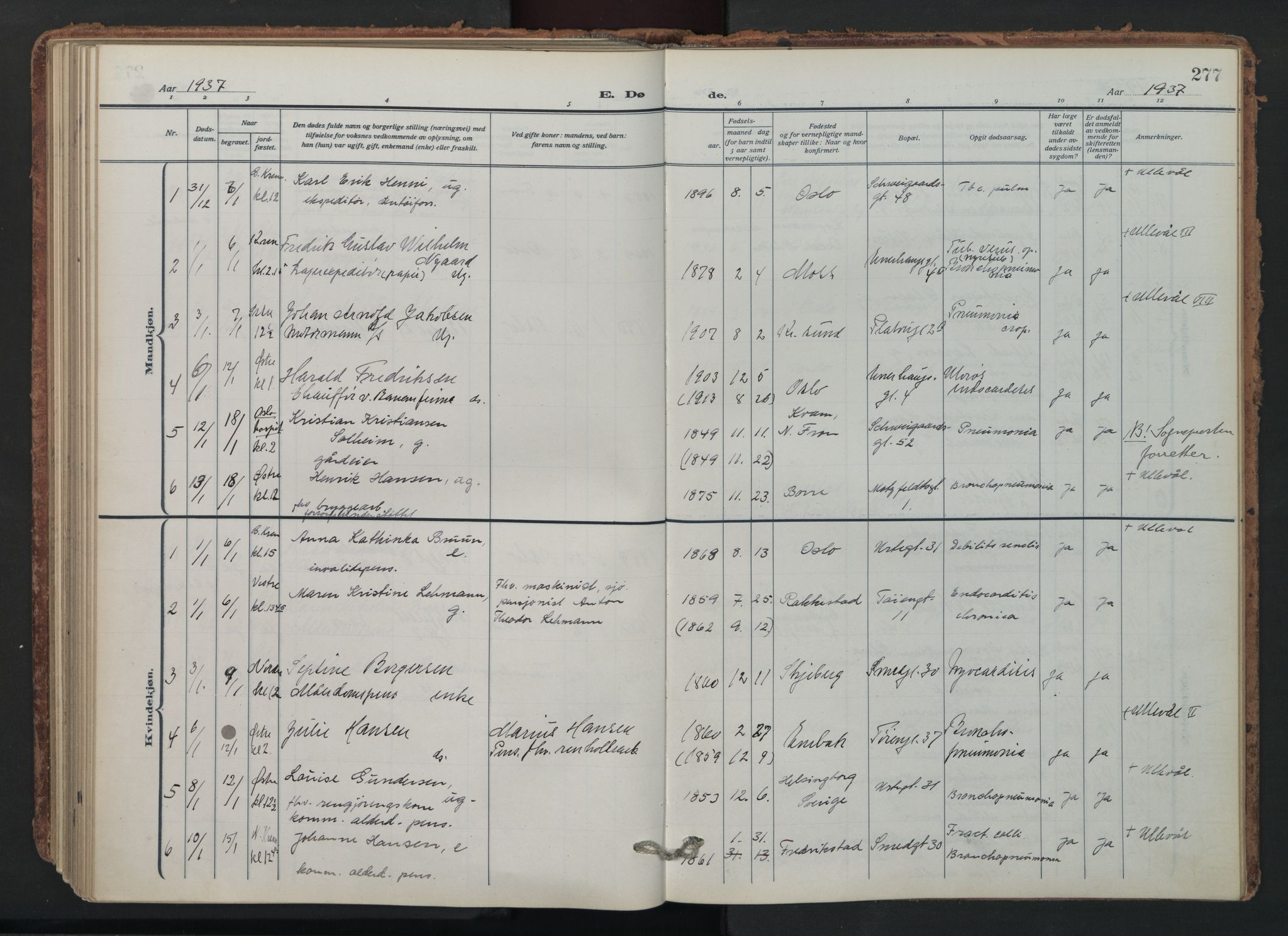 Grønland prestekontor Kirkebøker, SAO/A-10848/F/Fa/L0019: Parish register (official) no. 19, 1918-1938, p. 277