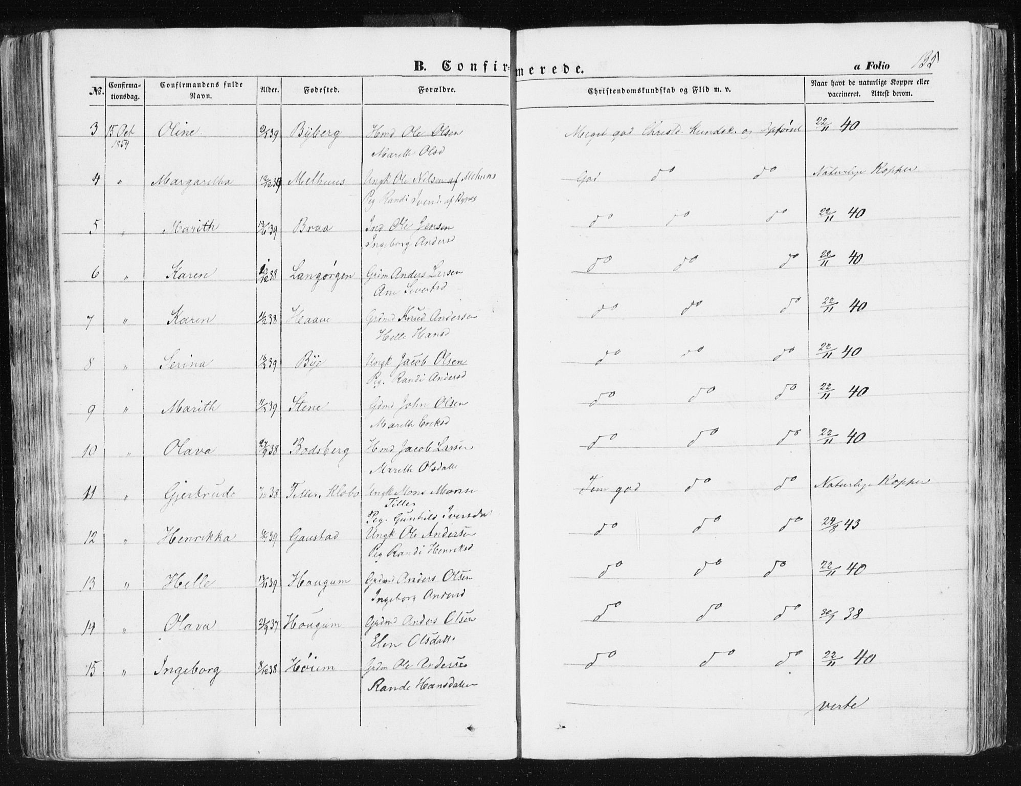 Ministerialprotokoller, klokkerbøker og fødselsregistre - Sør-Trøndelag, SAT/A-1456/612/L0376: Parish register (official) no. 612A08, 1846-1859, p. 135