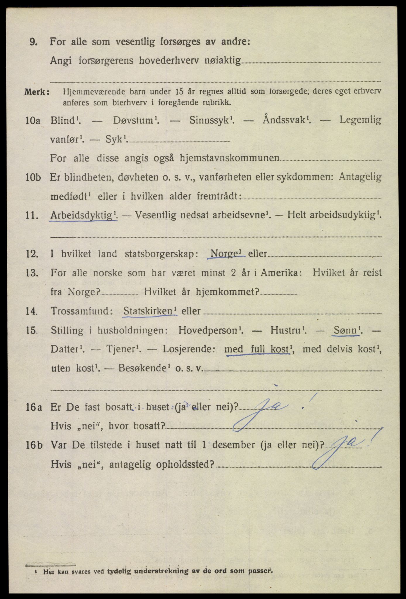 SAK, 1920 census for Holt, 1920, p. 4907