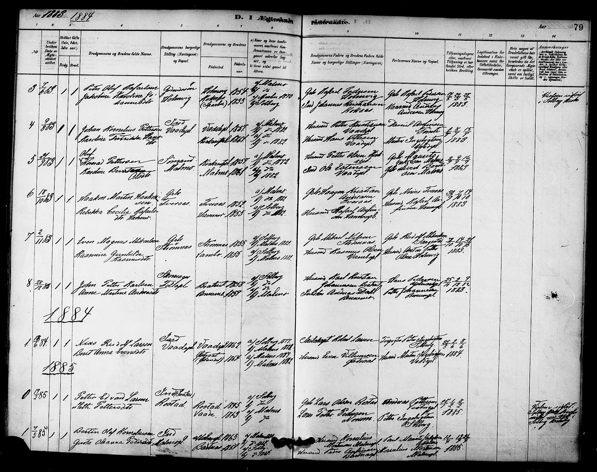 Ministerialprotokoller, klokkerbøker og fødselsregistre - Nord-Trøndelag, SAT/A-1458/745/L0429: Parish register (official) no. 745A01, 1878-1894, p. 79