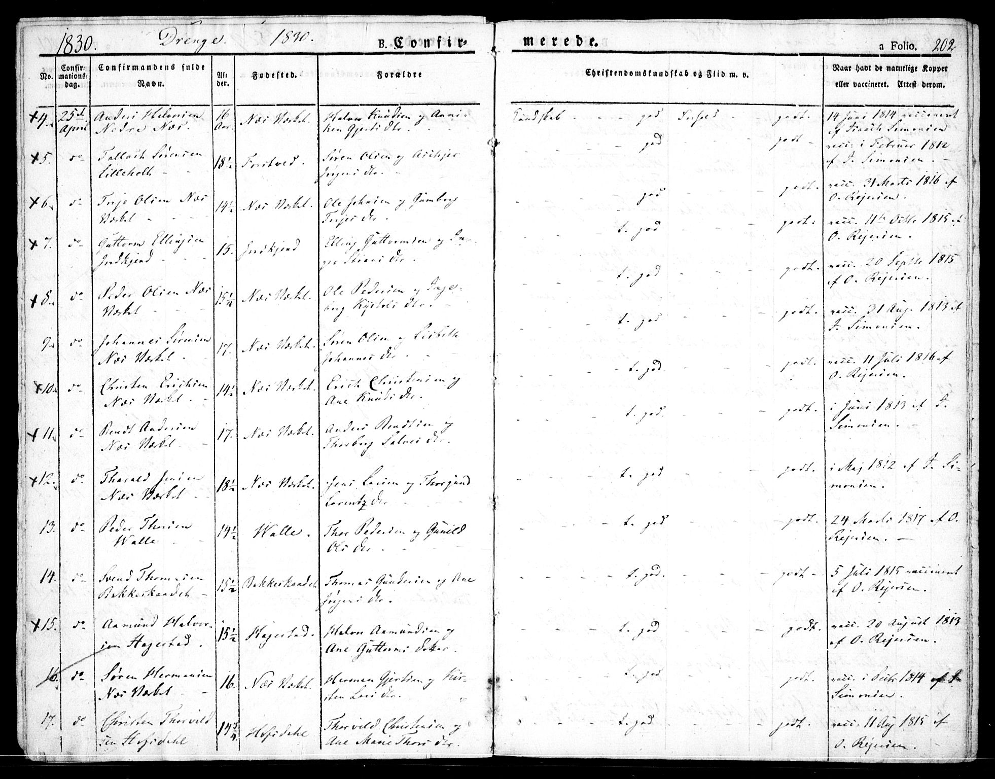 Holt sokneprestkontor, AV/SAK-1111-0021/F/Fa/L0006: Parish register (official) no. A 6, 1820-1835, p. 202