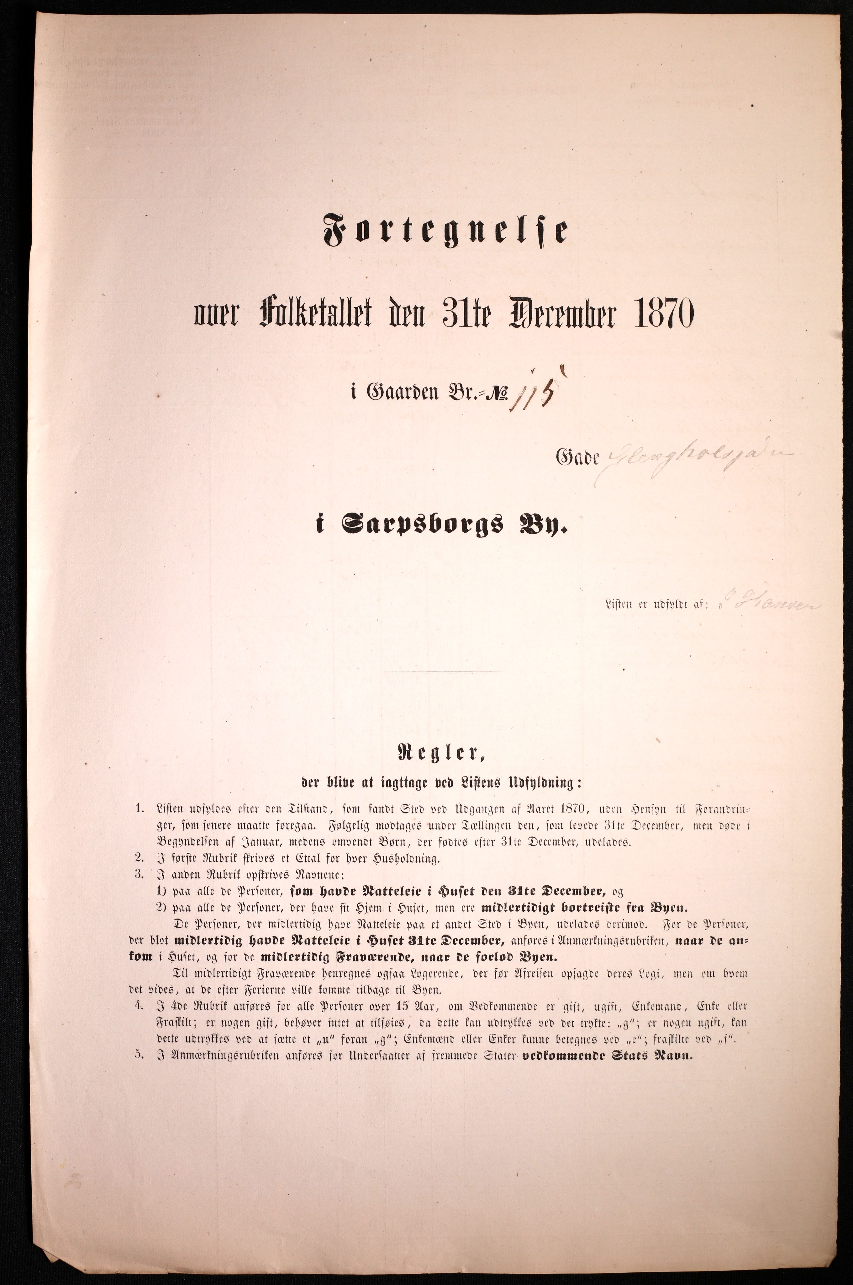 RA, 1870 census for 0102 Sarpsborg, 1870, p. 523