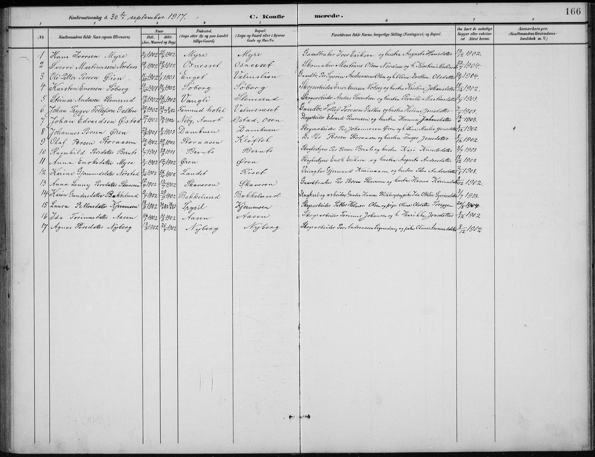 Åmot prestekontor, Hedmark, AV/SAH-PREST-056/H/Ha/Hab/L0003: Parish register (copy) no. 3, 1902-1938, p. 166