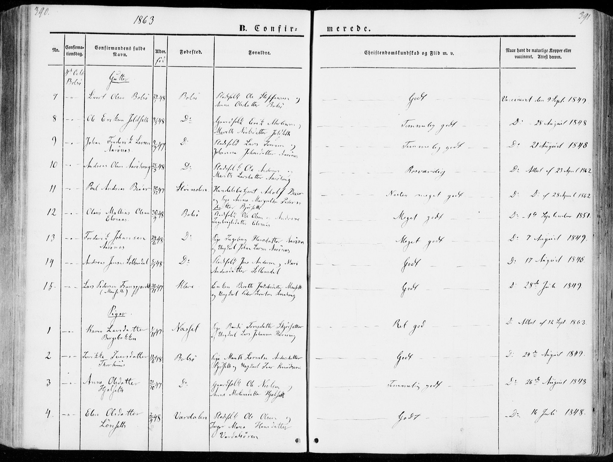 Ministerialprotokoller, klokkerbøker og fødselsregistre - Møre og Romsdal, AV/SAT-A-1454/555/L0653: Parish register (official) no. 555A04, 1843-1869, p. 390-391