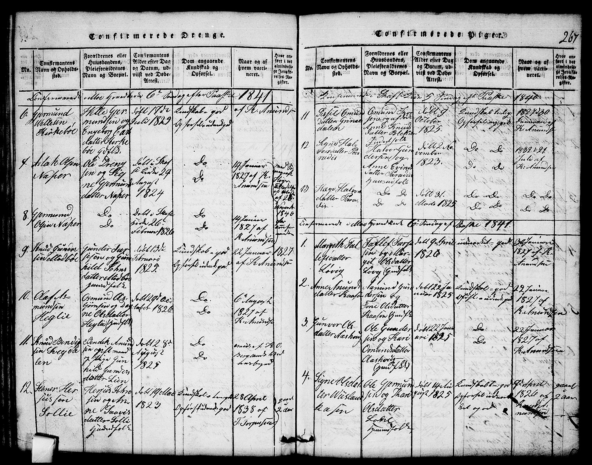 Mo kirkebøker, SAKO/A-286/G/Gb/L0001: Parish register (copy) no. II 1, 1814-1843, p. 267