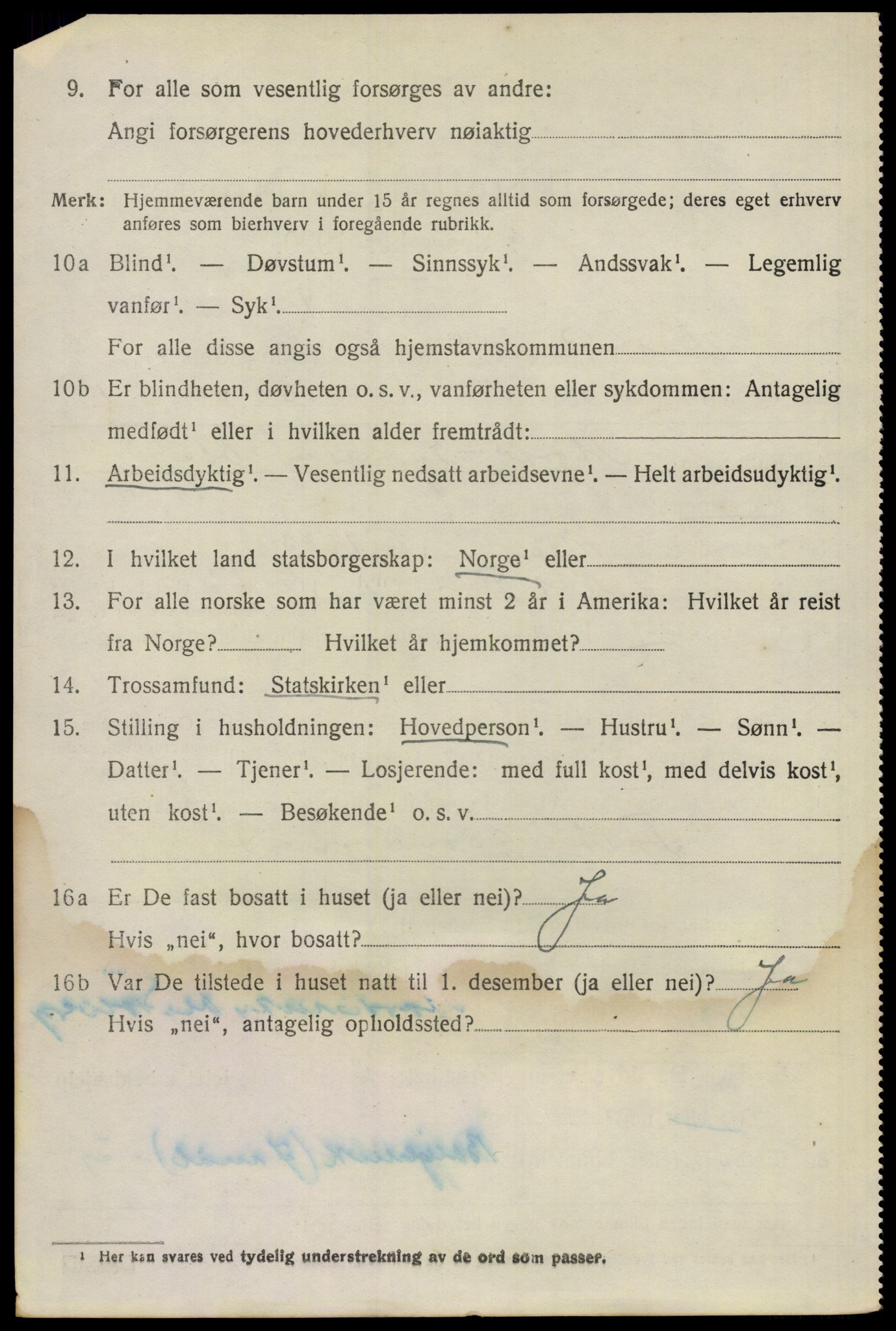 SAO, 1920 census for Nes, 1920, p. 21055