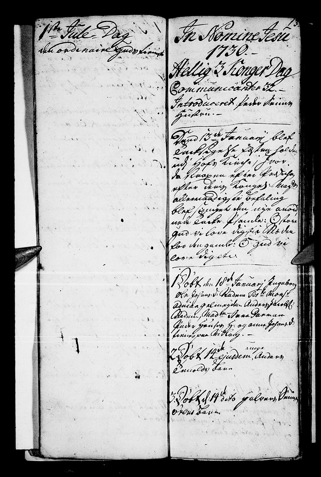 Vik sokneprestembete, SAB/A-81501: Parish register (official) no. A 1 /1, 1727-1740, p. 13