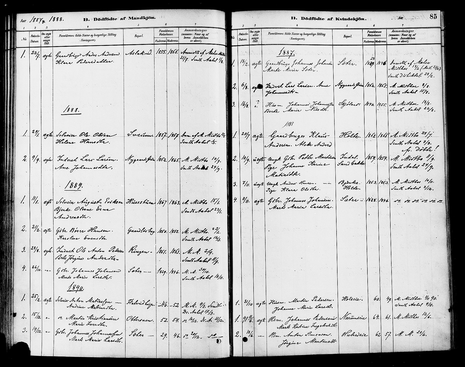Vestre Toten prestekontor, SAH/PREST-108/H/Ha/Haa/L0010: Parish register (official) no. 10, 1878-1894, p. 85
