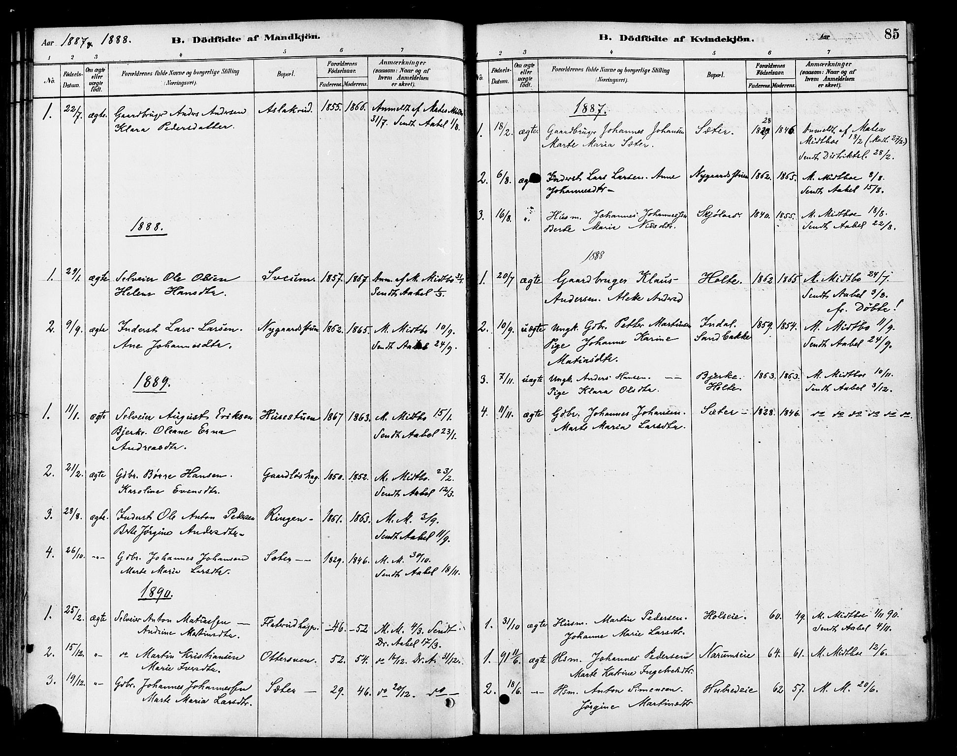 Vestre Toten prestekontor, AV/SAH-PREST-108/H/Ha/Haa/L0010: Parish register (official) no. 10, 1878-1894, p. 85