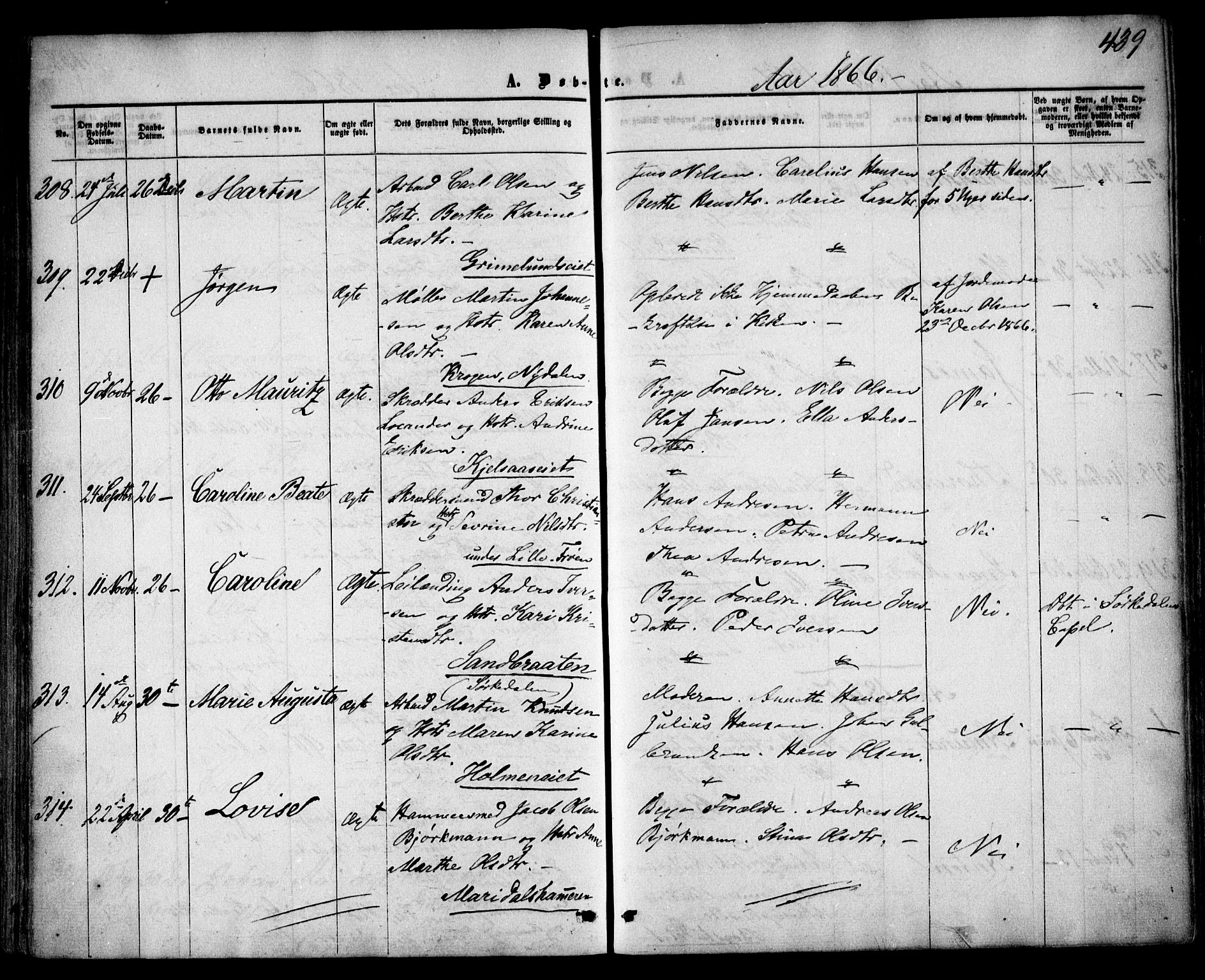 Vestre Aker prestekontor Kirkebøker, AV/SAO-A-10025/F/Fa/L0003: Parish register (official) no. 3, 1857-1868, p. 439