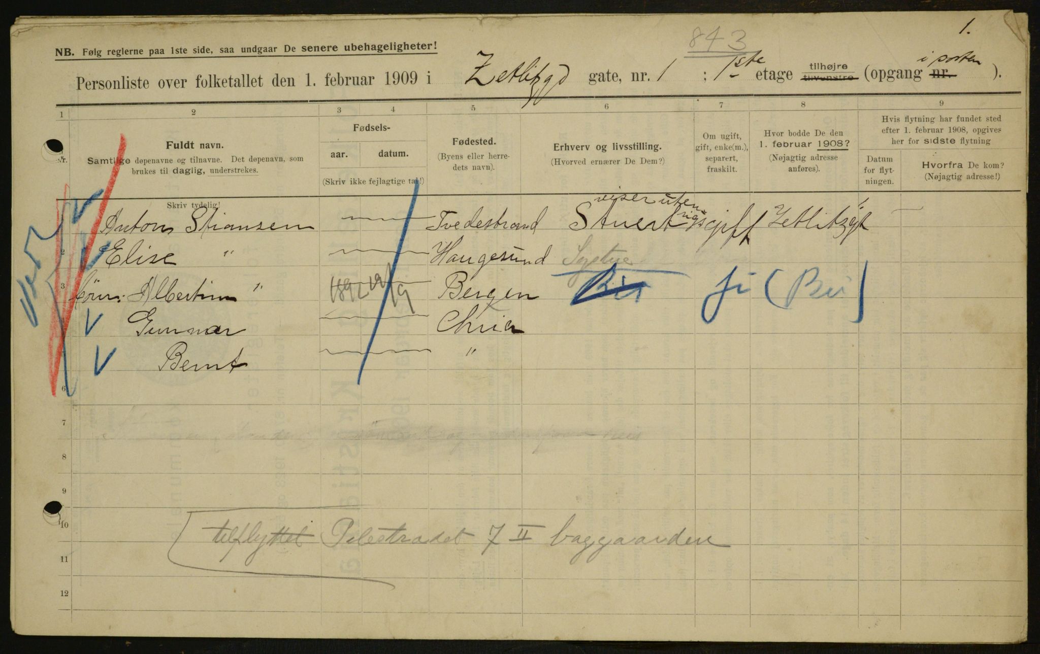 OBA, Municipal Census 1909 for Kristiania, 1909, p. 116776