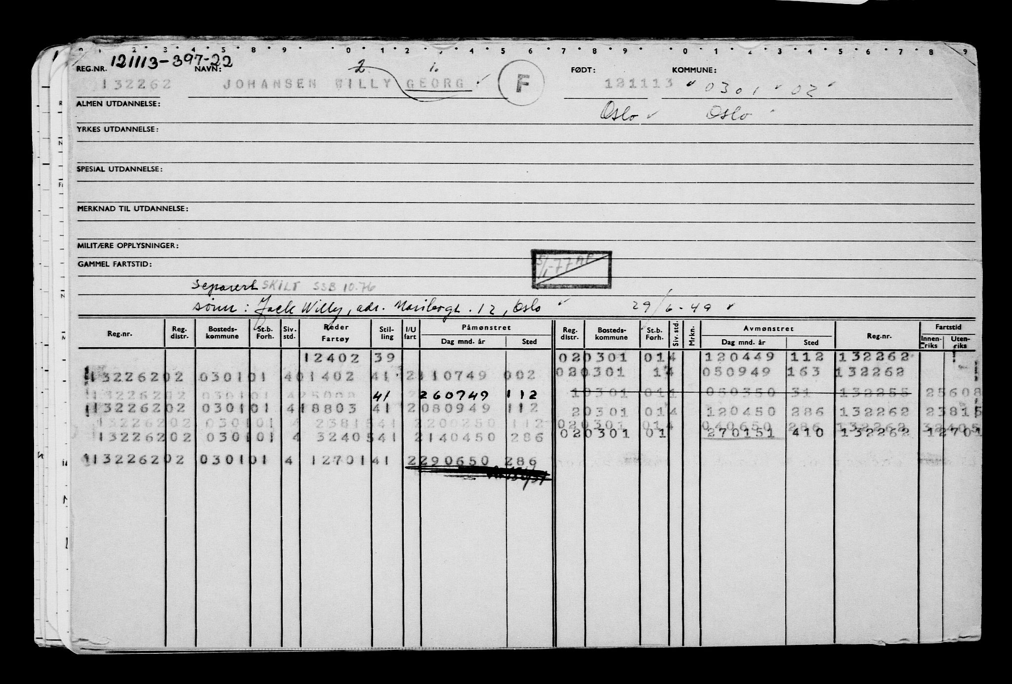 Direktoratet for sjømenn, AV/RA-S-3545/G/Gb/L0116: Hovedkort, 1913, p. 505