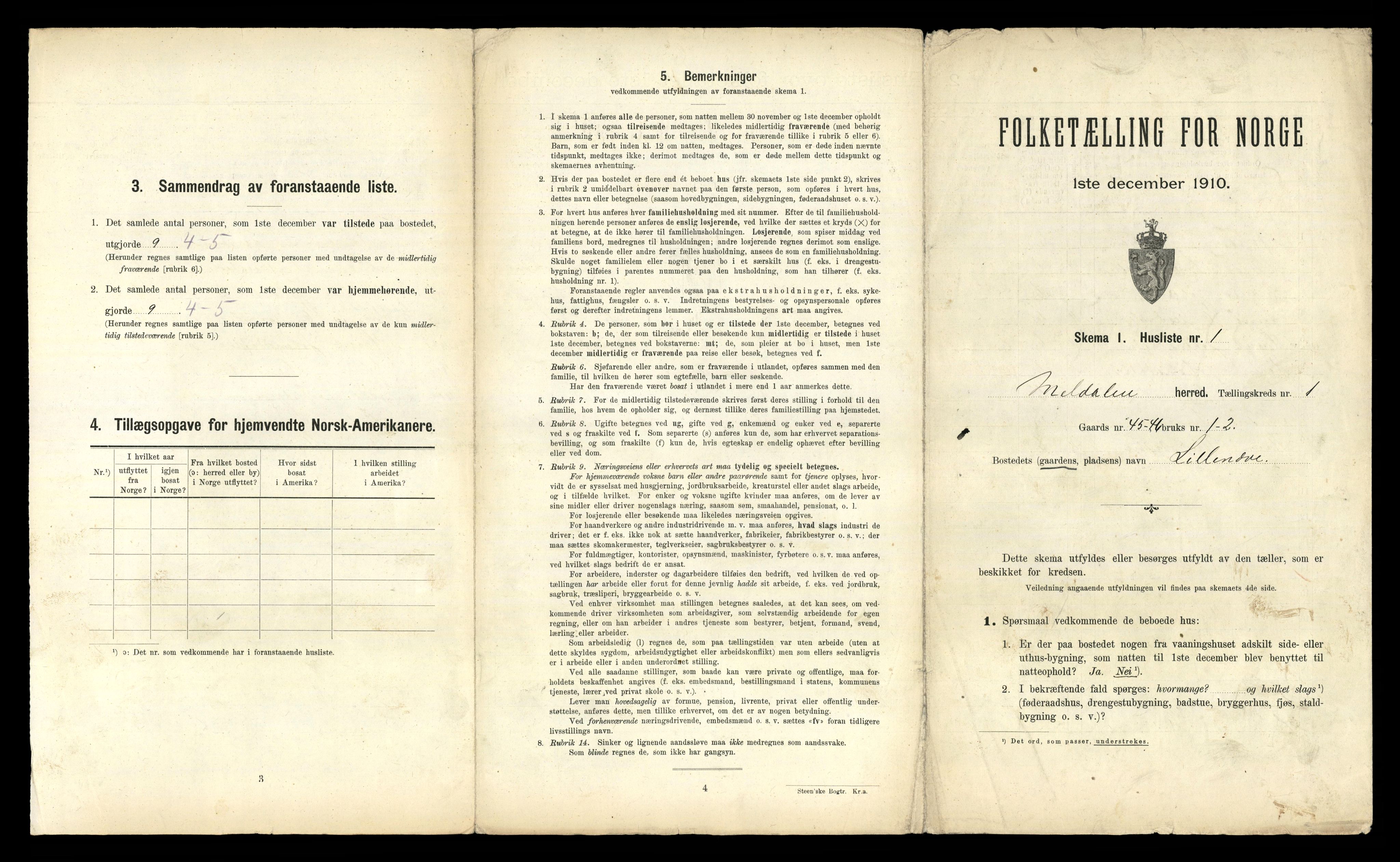 RA, 1910 census for Meldal, 1910, p. 47