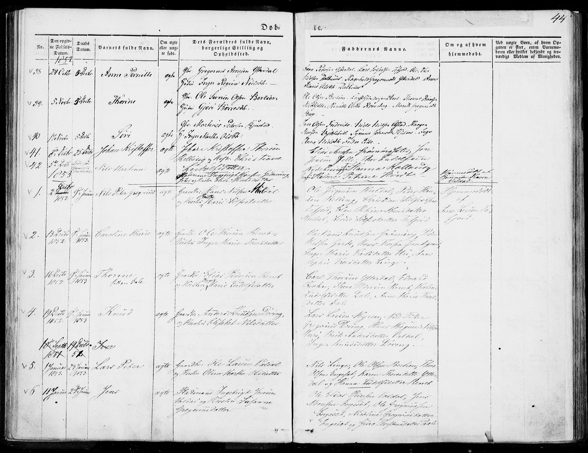 Ministerialprotokoller, klokkerbøker og fødselsregistre - Møre og Romsdal, AV/SAT-A-1454/519/L0249: Parish register (official) no. 519A08, 1846-1868, p. 44