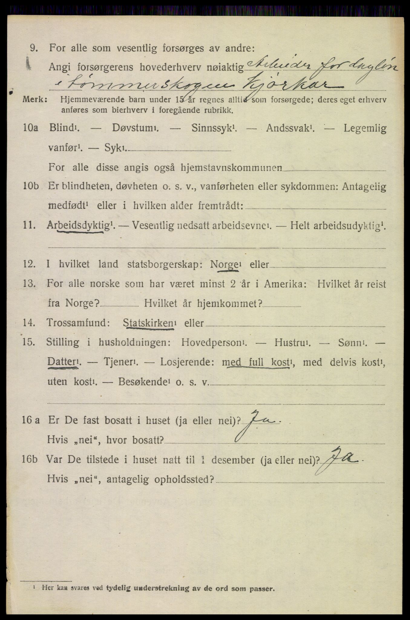 SAH, 1920 census for Trysil, 1920, p. 13030